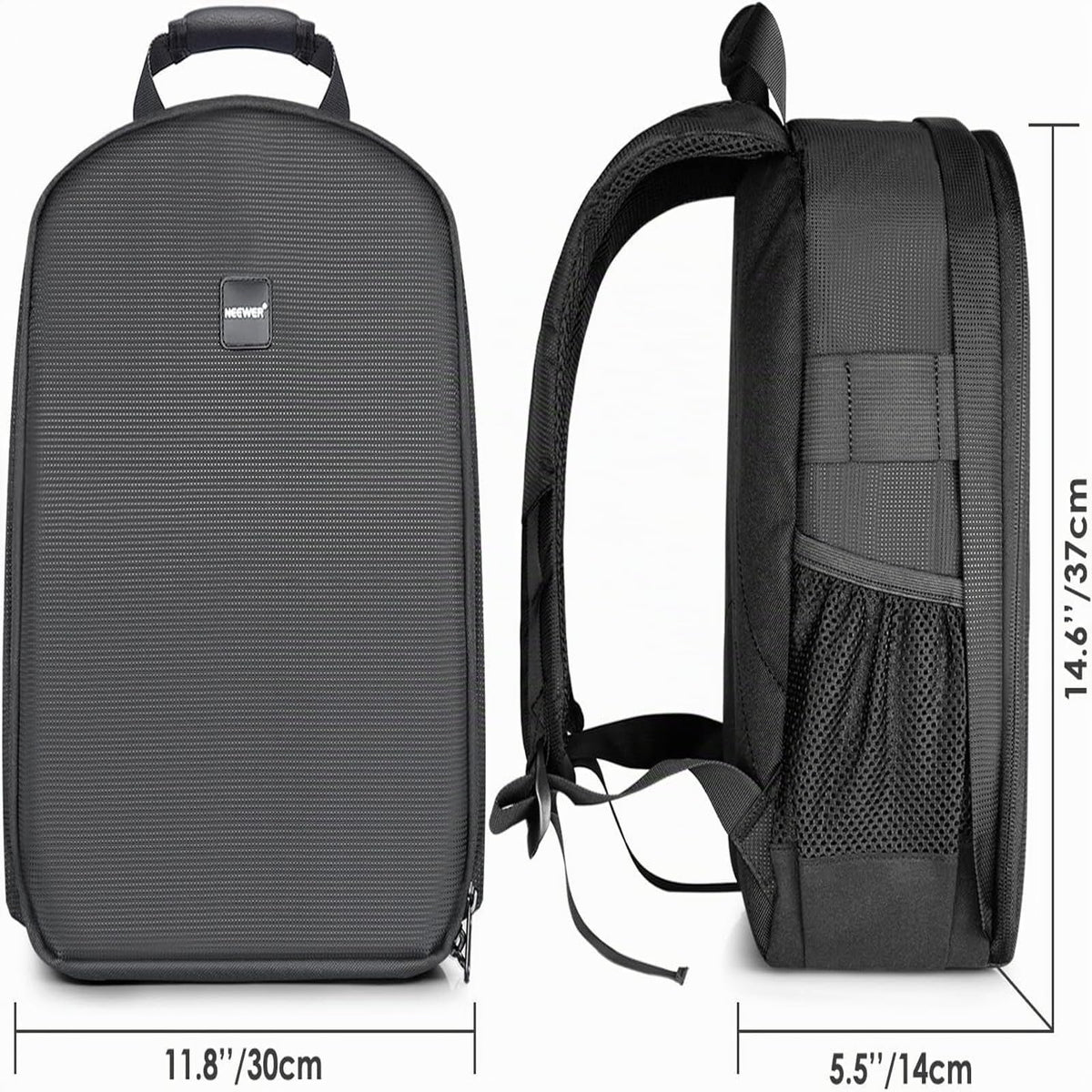 NEEWER Flexible Divider Camera Padded Backpack Bag 30x14x37 cm Shock-Insert Protection for SLR DSLR Mirrorless Cameras and Lenses, Flash, Wireless Trigger and Other Accessories (inside gray) - 66600217