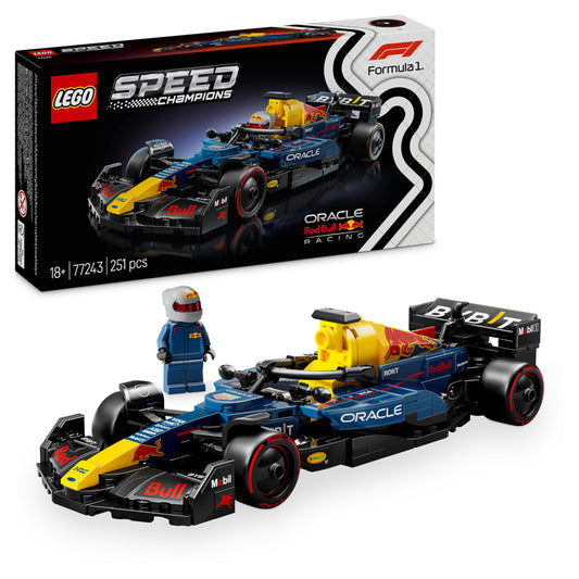 LEGO Speed Champions Oracle Red Bull Racing RB20 F1 racing car - model for adults with Formula 1 minifigure to collect - display piece and gift for fans of motorsports & racing cars 77243