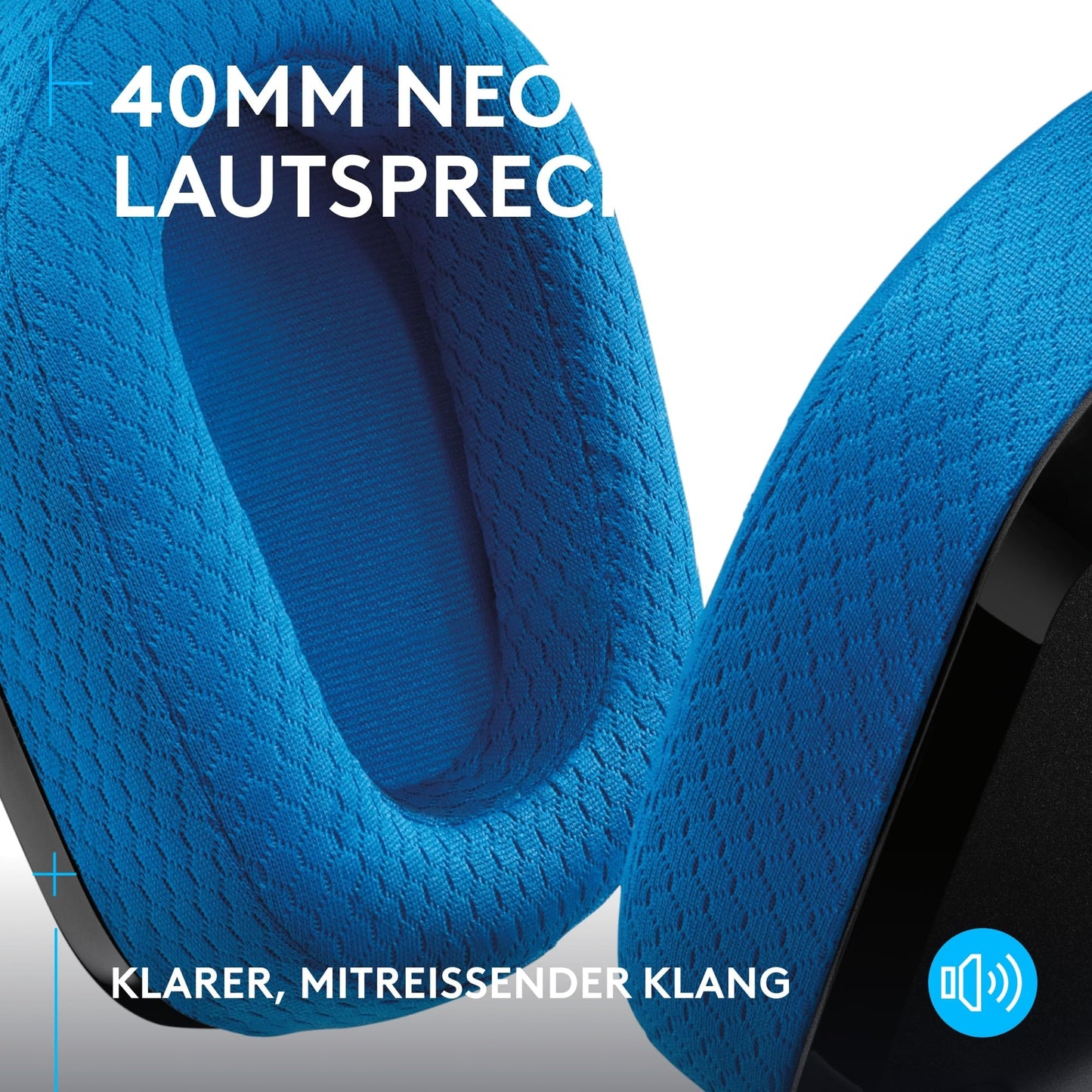 Logitech G G535 Lightspeed Wireless Gaming Headset - Lightweight On-Ear Headphones, Microphone Mutable, 33 Hour Battery Life, Compatible with PS5, PS4, PC, USB-C Rechargeable - Black,Blue - 939-002219