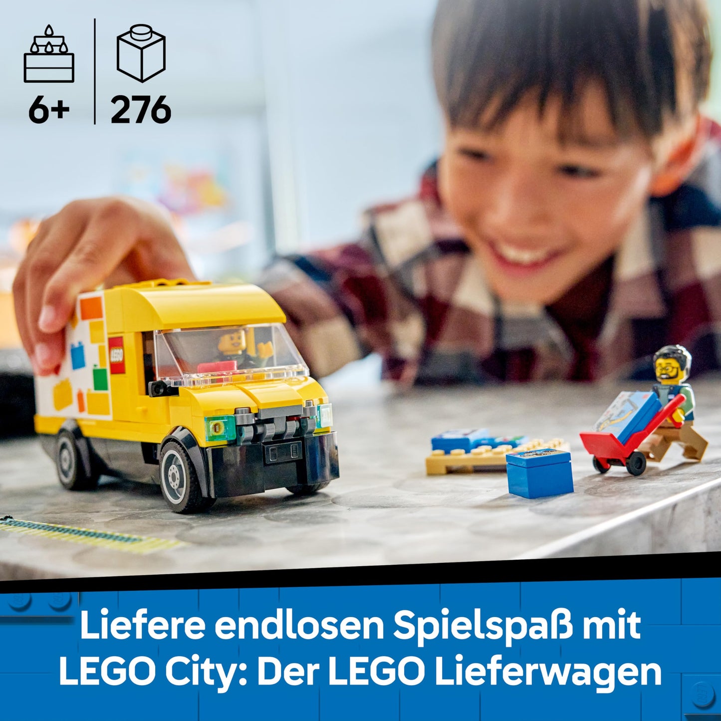 LEGO City: The LEGO delivery truck - model building with 2 minifigures, transport truck and accessories - birthday gift for boys aged 6 and over - 60500