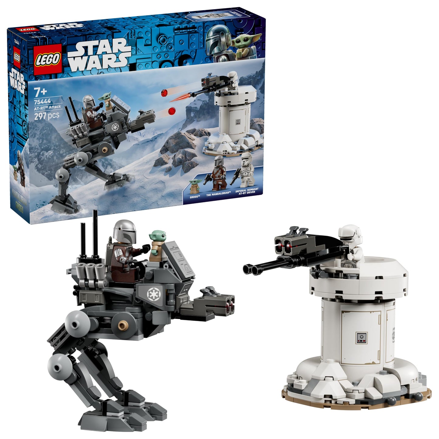LEGO Star Wars 75444 Attack of the AT-RT - model building with imperial walker, tower, Mandalorian minifigure & Grogu figure - birthday gift for boys aged 7 and up & fans