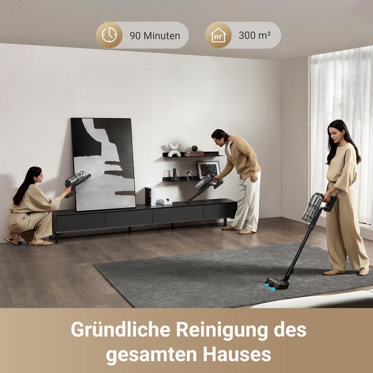 dreame Z30 Wireless Canister Vacuum Cleaner, 28,000PA / 310 AW Suction Power, 90 min Max Cleaning Time, Dust Reveal Technology, Pet Hair Removal Tool, Multi-Surface Suction Power, Dirt Detection - VZV17A