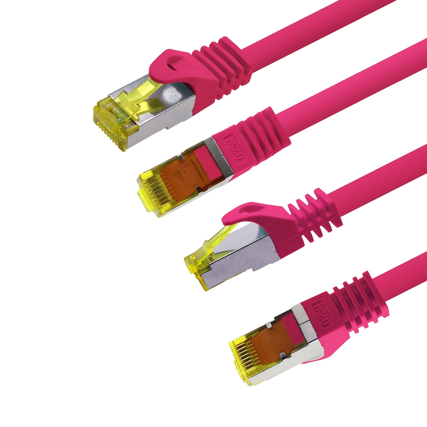 1aTTack.de Cat.7 network cable 2m magenta 10 pieces Cat7 Ethernet cable network LAN cable raw cable 10 Gb s SFTP PIMF LSZH set patch cable with Rj 45 plug Cat.6a - 4251073616940
