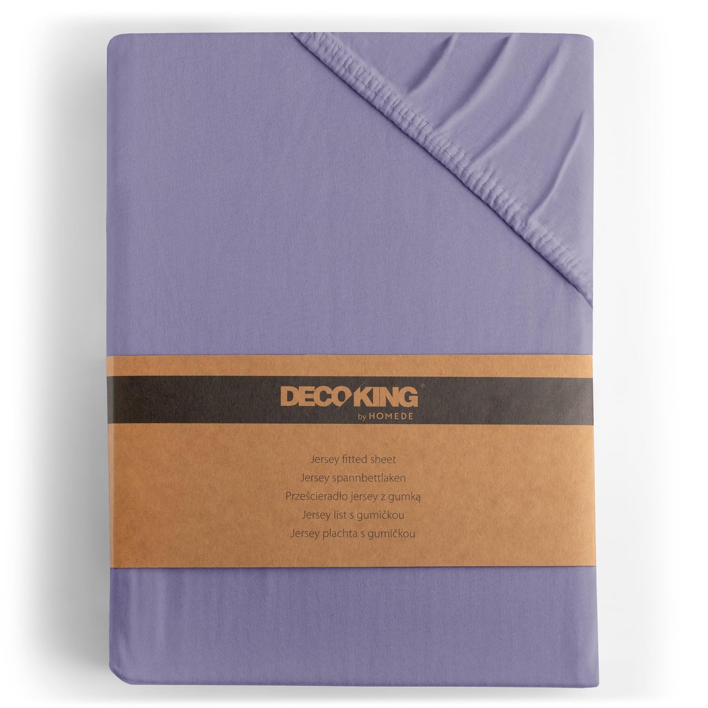 DecoKing fitted sheet 200x220 220x240 cm 100% combed cotton lavender purple fitted sheets jersey box spring bed Amber 200 x 220 220 x 240