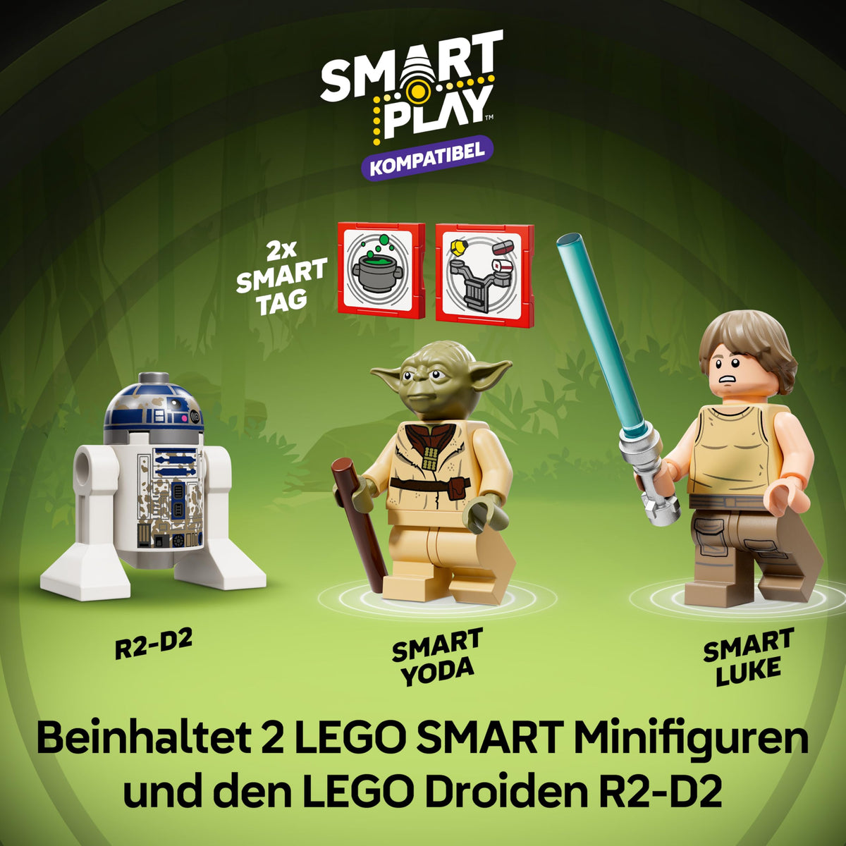 LEGO Star Wars SMART Play Bundle: Luke's Red Five X-Wing All-In-One Set 75423 & Yoda's Hut and Jedi Training Compatible Set 75422 - Interactive Toys - Gifts for 8+ Year Old Boys & Girls - 75427