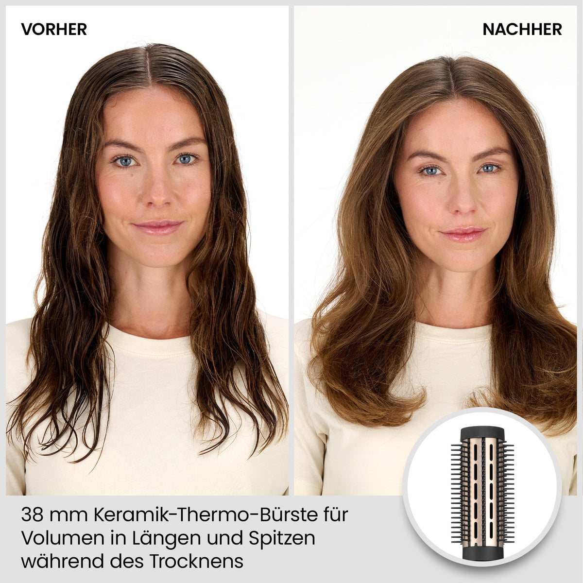 BaByliss Big Hair Luxe Perie rotativă cu aer cald, perie de uscare cu 4 accesorii pentru îndreptare, periere și volum, perie de uscare luxoasă pentru strălucire și netezire, câștigătoare a testelor, AS970E