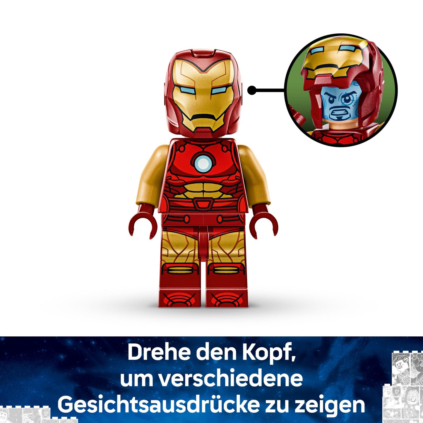 LEGO | Marvel Iron Man Mech vs. Ultron - Superhero Toy with 2 Minifigures - Action Figure with Movable Arms, Legs & Fingers - Gift for Boys and Girls Ages 6 and Up 76307