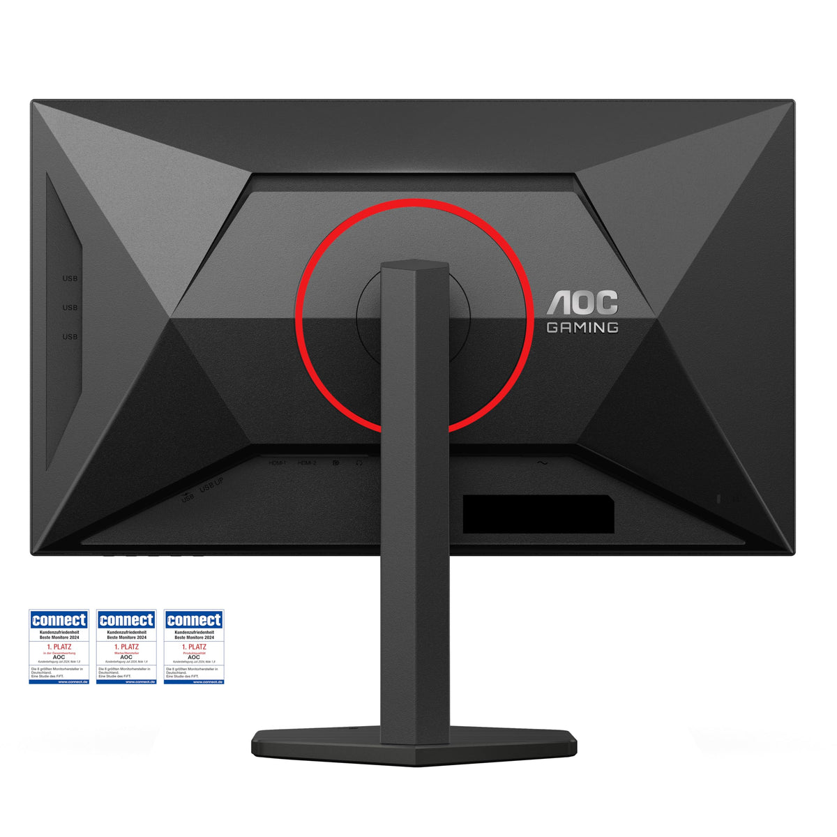 AOC Q27G4SRU Monitor de gaming de 27 inch WQHD cu hub USB, 320Hz, panou Fast IPS, 1ms GtG, HDR400, compatibil G-Sync, ajustare pe înălțime, difuzoare, (2560x1440 HDMI 2X 2.1 DP 1x 1.4) negru