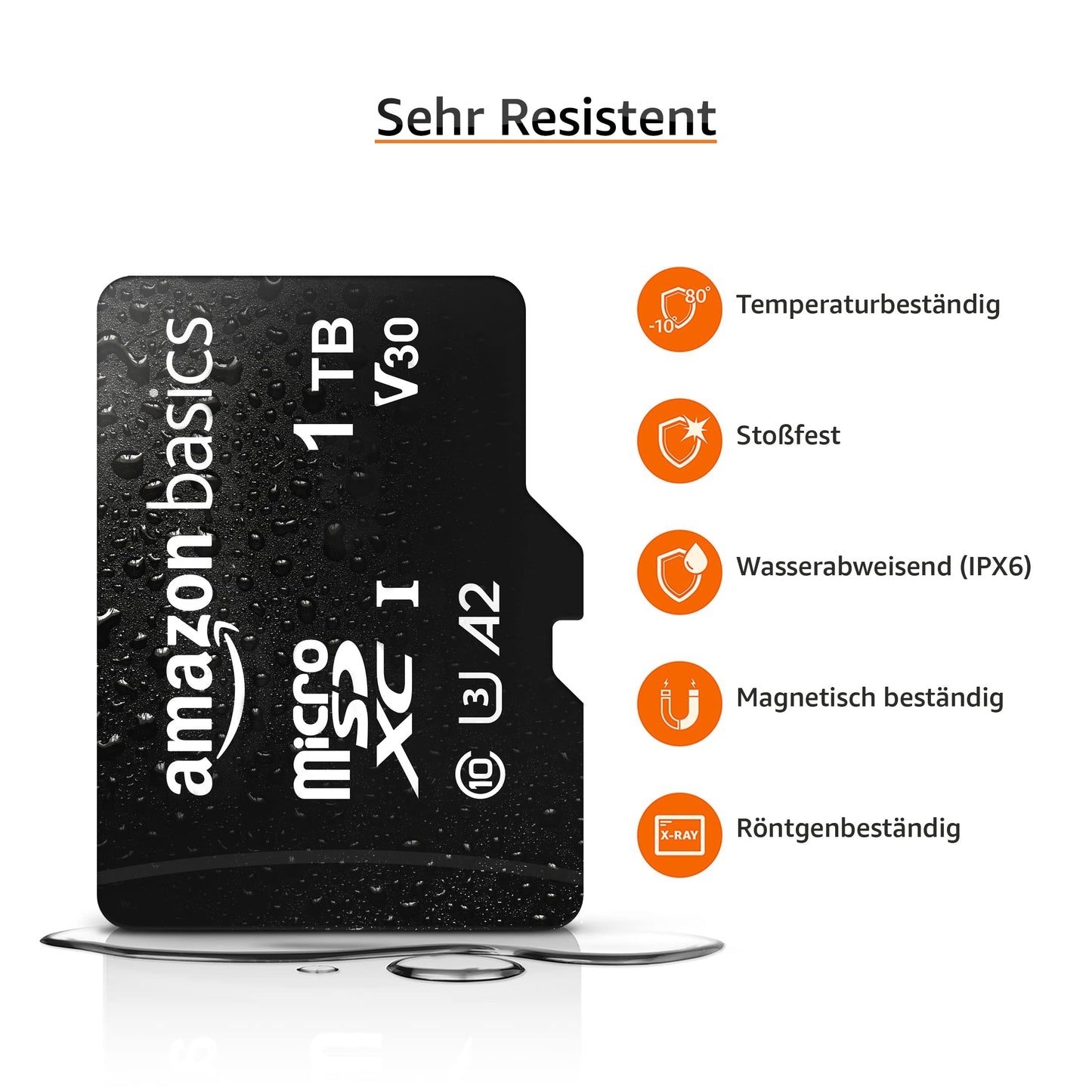Amazon Basics microSDXC Memory Card with Full Size Adapter A2 U3 Read Speed up to 100MB/s 1TB Black - LSMICRO1TBGU3