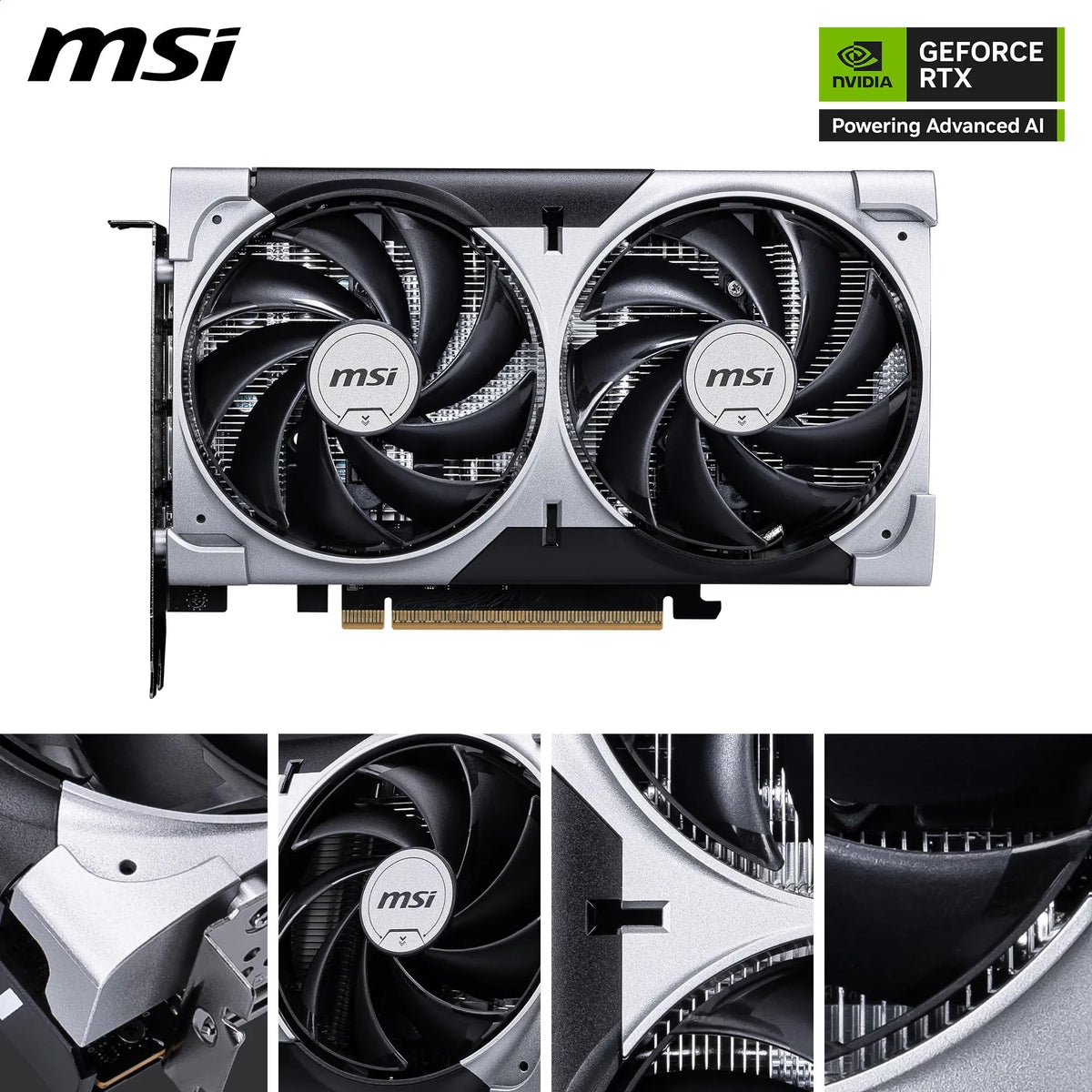 MSI GeForce RTX 5060 8G Ventus 2X OC - 8GB GDDR7 (28Gbps/128-bit), PCIe 5, Boost: 2527 Hz, HDMI 2.1b, DisplayPort 2.1b - V537-002R