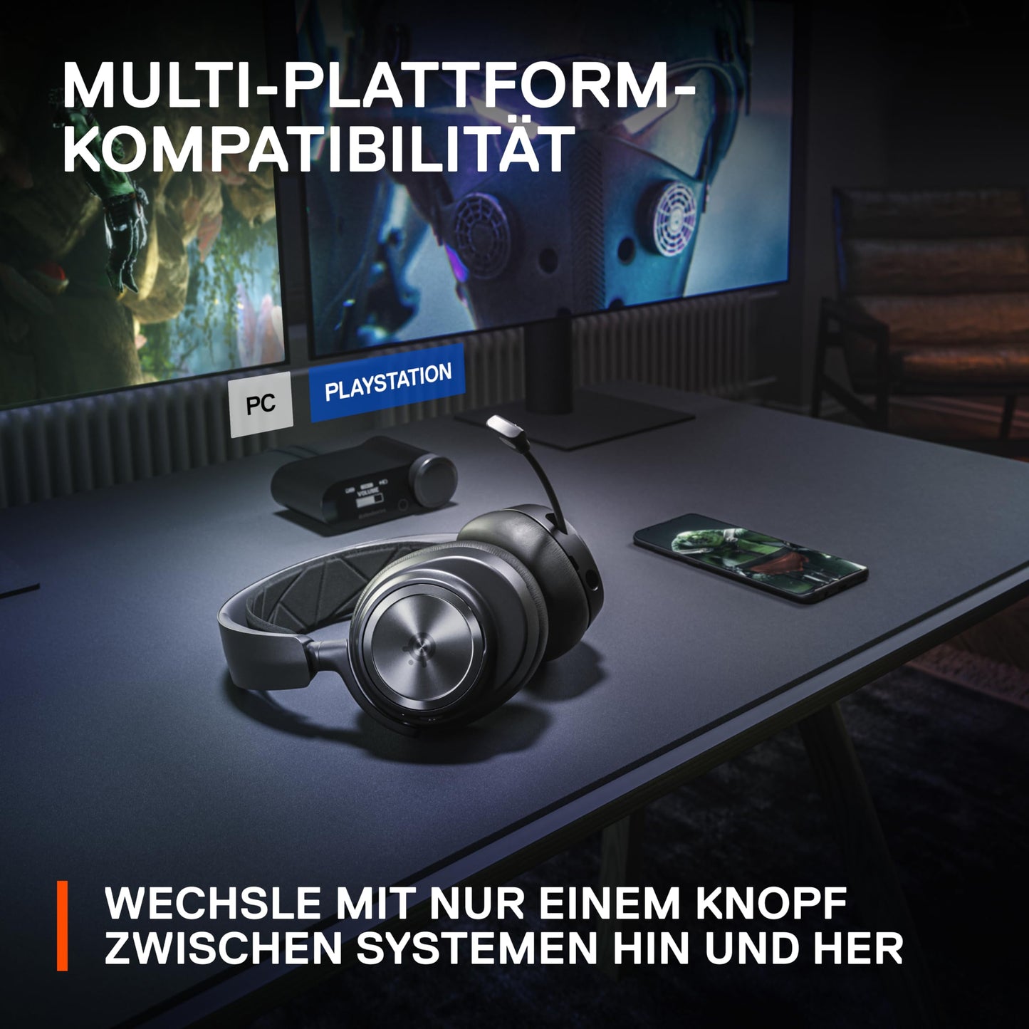 SteelSeries Arctis Nova Pro Wireless - Multi-System Gaming Headset (PC, PS5, Switch + Bluetooth) - Hi-Fi driver - Infinity Power System with 2 batteries - Active Noise Cancellation - ClearCast Gen2 Micro - 61520