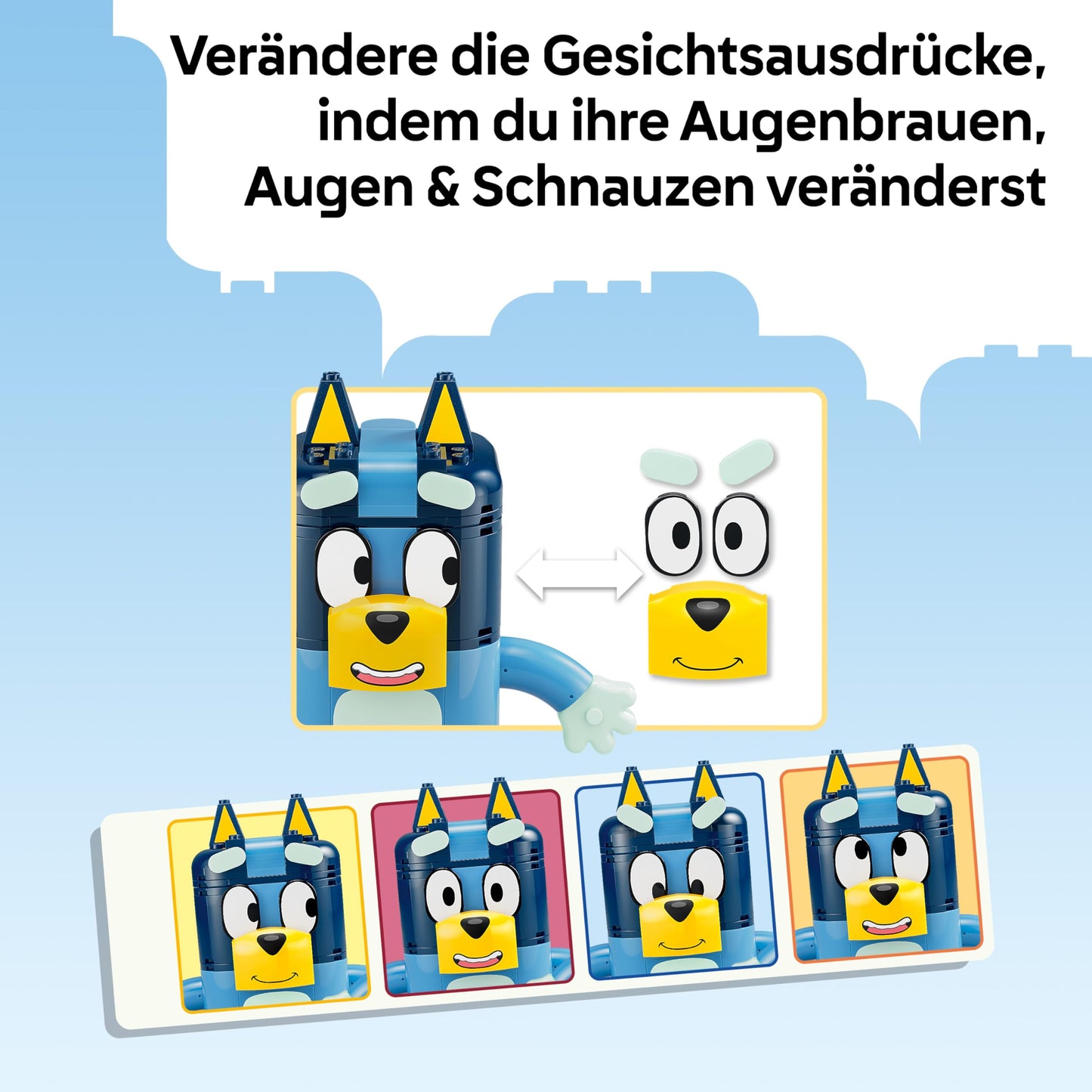 LEGO Blueys family bricks - educational toy including 4 figures with different facial expressions & accessories - Montessori set - birthday gift for girls and boys aged 5 and over - 11217