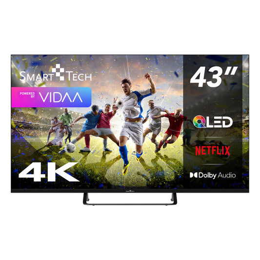 Smart Tech 43QV02V QLED TV 43 inch Smart TV VIDAA - HDR TV with 4K UHD resolution, Bluetooth and triple tuner (2026)