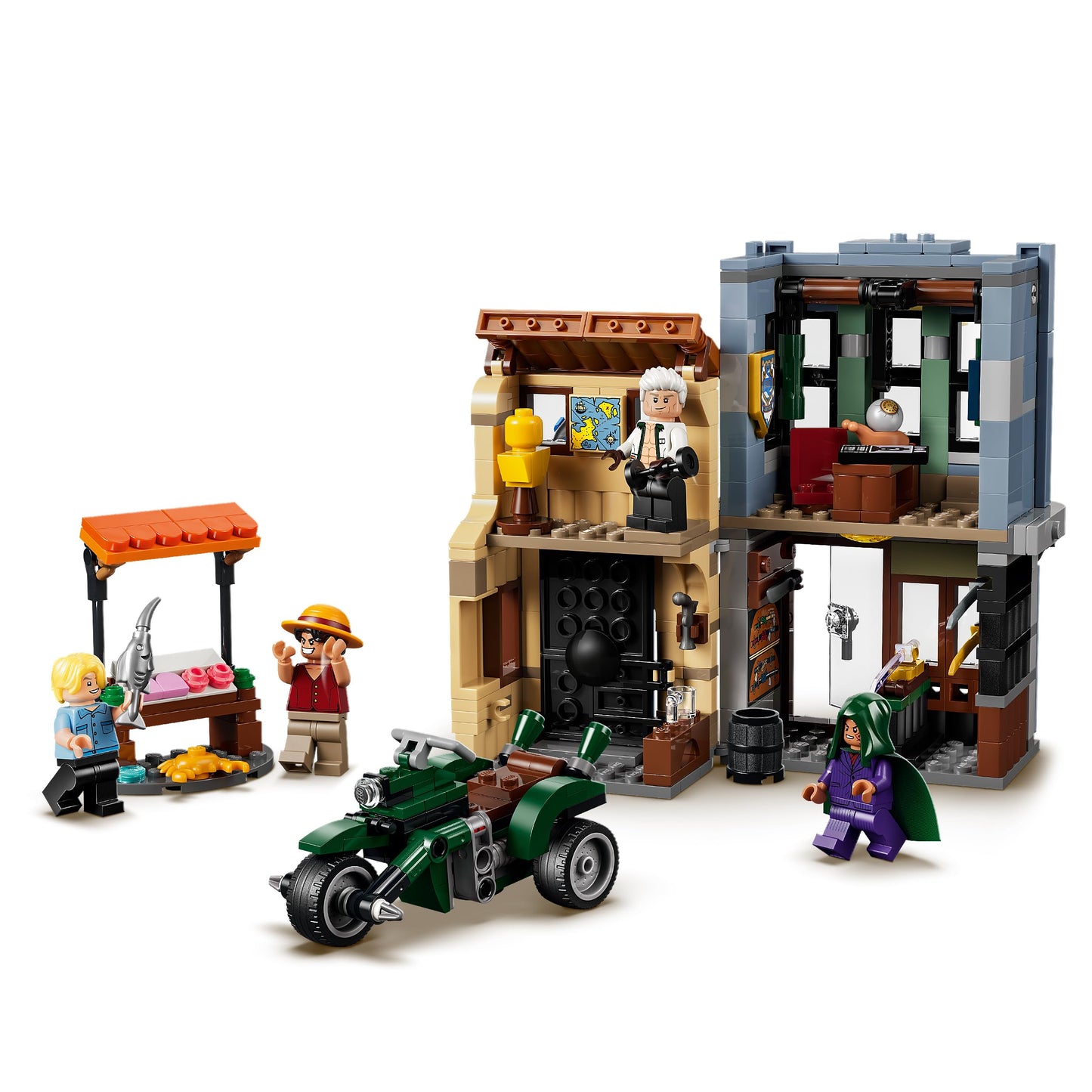 LEGO ONE PIECE Showdown with Captain Smoker - Interactive toy with 4 minifigures including Monkey D. Luffy and Sanji - Children's room decoration - Gift for boys, girls and fans aged 9 and over - 75642