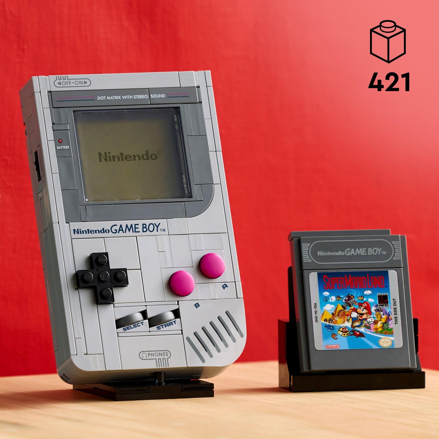 LEGO Super Mario Game Boy - model building for adults - Nintendo model with 2 game modules including Zelda and stand - retro gift for gaming fans - 72046