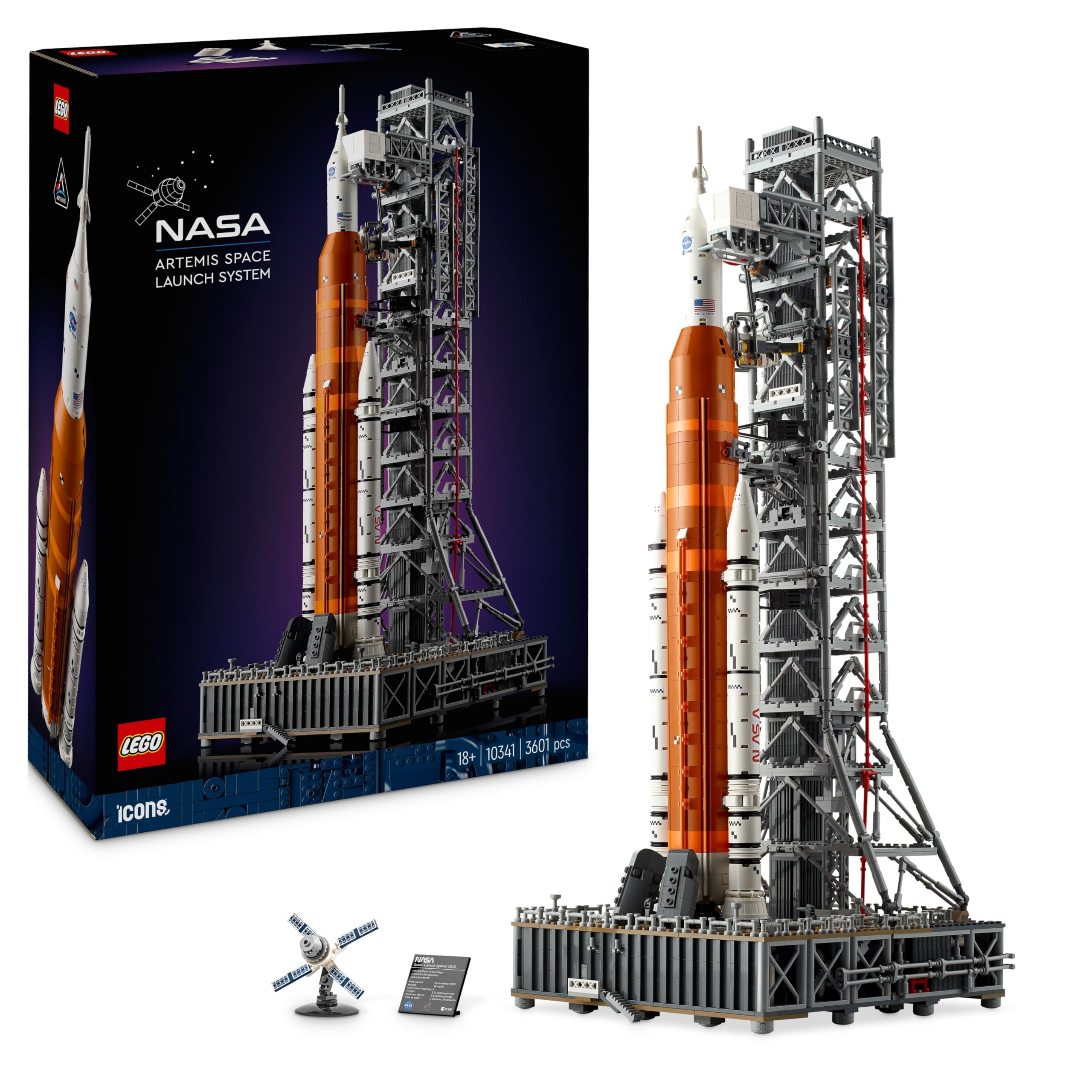 LEGO Icons NASA Artemis Launch Pad Gift Living Room Office Decoration Building Kit for Adults with Orion Space Capsule and Launch Pad Collectible 10341
