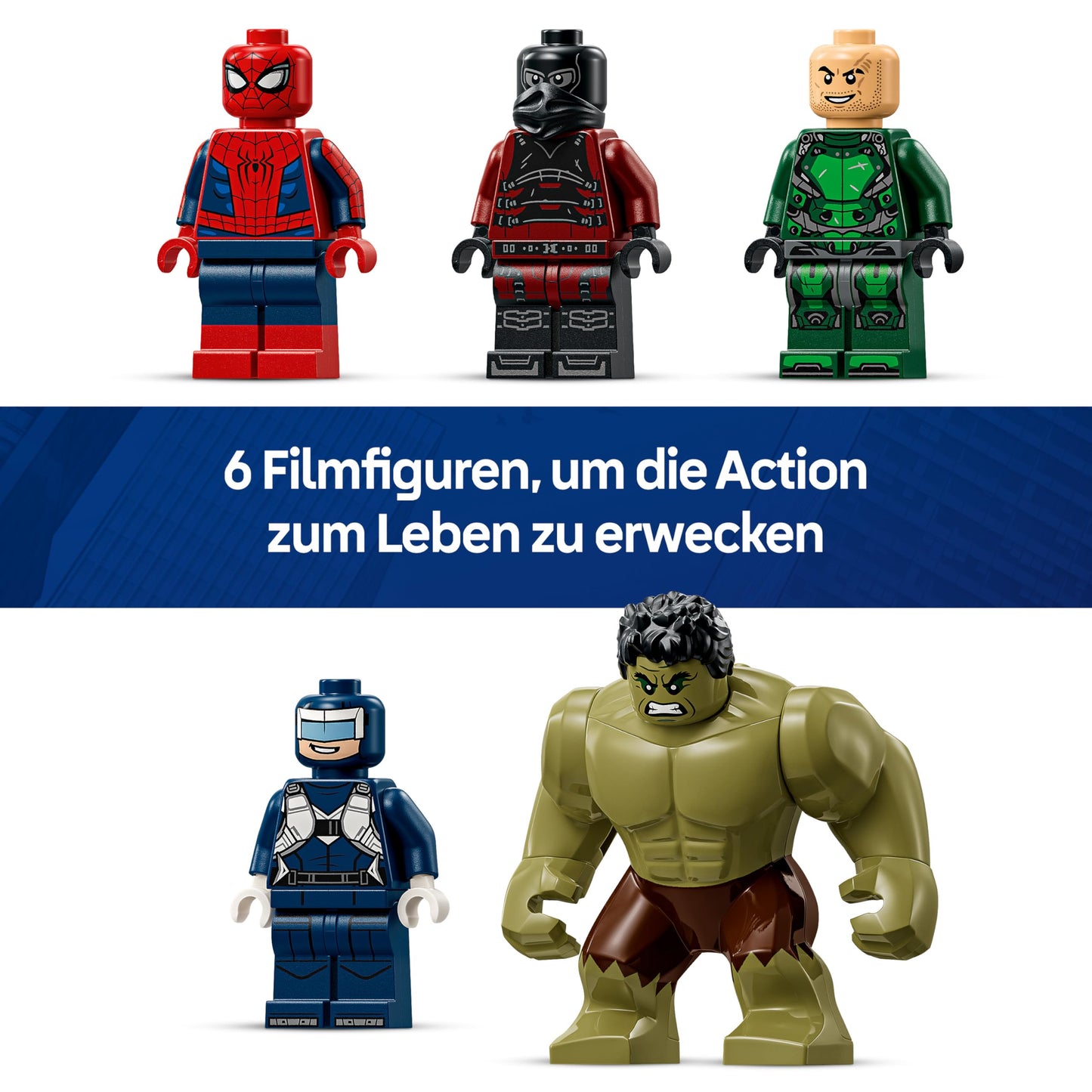 LEGO | Marvel Big Showdown: Spider-Man vs. Hulk - Interactive toy with 4-story office building, action figure and 5 minifigures including Scorpion - gift for boys aged 8 and up and fans - 76350