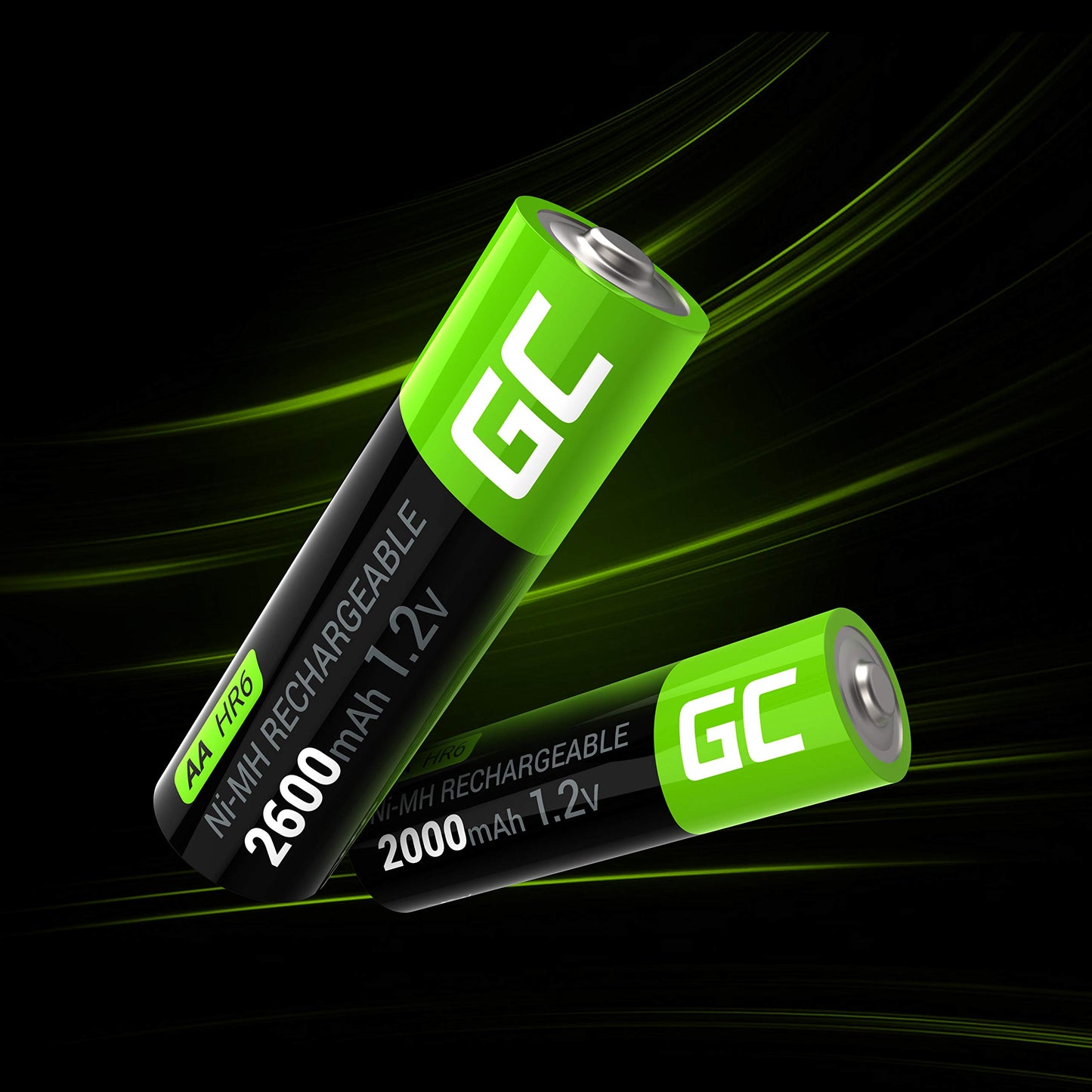 GREEN CELL battery 2600 mAh 1.2V 8 pieces AA Mignon batteries, type NI-MH, 1.2v pre-charged, high capacity, reliable battery, long-lasting battery AA solutions - GR09