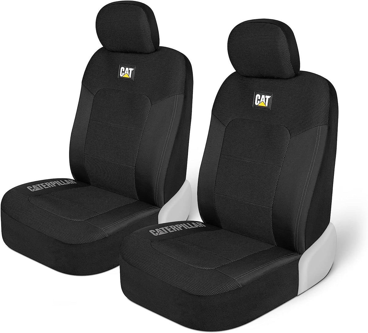 CAT Caterpillar MeshFlex Car Seat Covers for Cars, Trucks, and SUVs (2-piece set) - Black  
 Car seat covers for front seats, truck seat protectors with comfortable mesh back, car interior covers - CASC-2284-BK