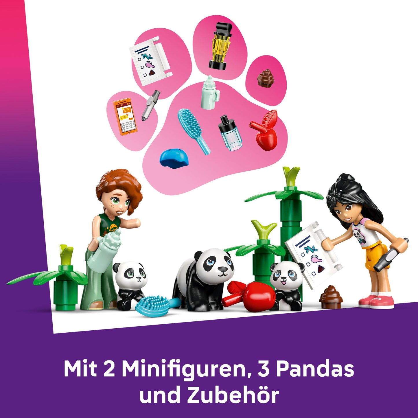 LEGO Friends Panda Care Station - Toy with Sanctuary - Animal Playset with Tree House, Quad, 2 Mini Dolls and 3 Panda Figures - Gift for Girls Ages 7 and Up - 42648
