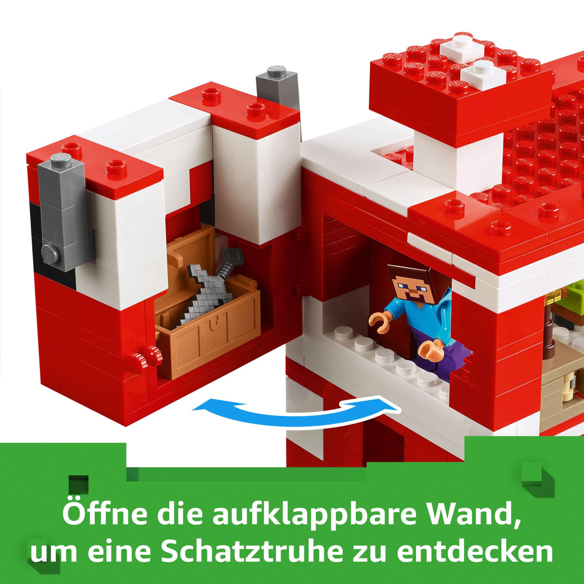 LEGO Minecraft Casa ciupercii - Jucărie de gaming cu figurina Steve, moburi, o masă de lucru și o fermă - Set interactiv de joc - Cadou de gaming pentru fete și băieți de la 8 ani 21270