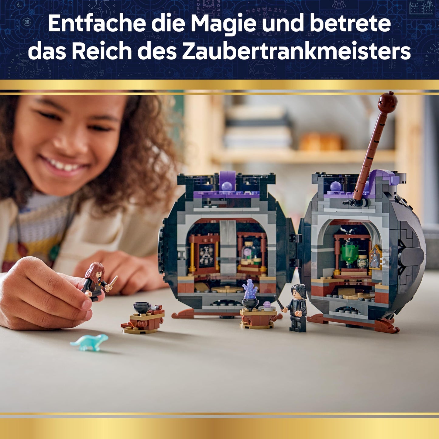 LEGO Harry Potter Cauldron: Secret Potions Classroom - DIY Set for Desk or Bedroom with Patronus and Hermione and Snape Minifigures - Gift for Children Ages 10 and Up - 76464