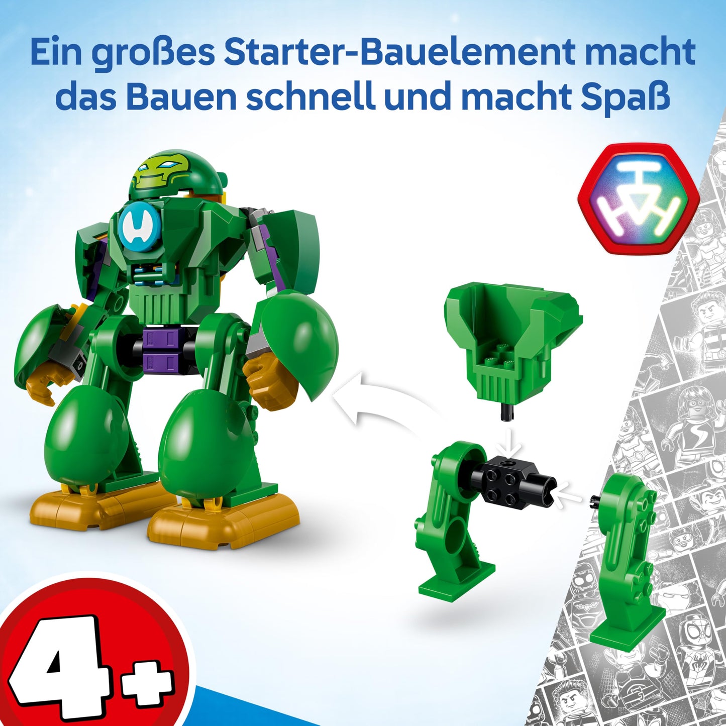 LEGO ǀ Marvel Iron Man and his fantastic friends Loki vs. Team Iron Man - superhero toy with car, plane, mech figure & 4 minifigures - gift for boys aged 4 and up & fans - 11211