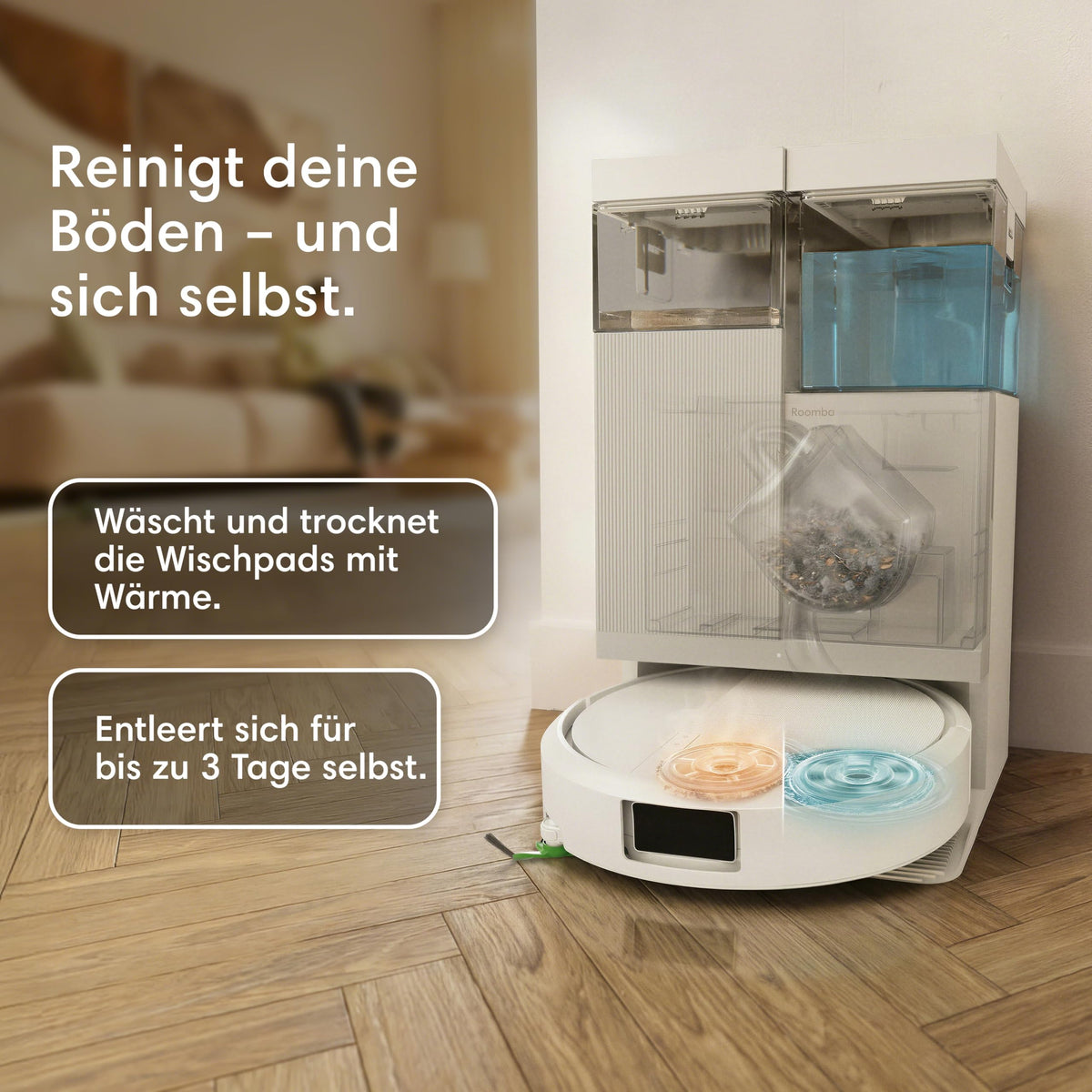 iRobot Roomba Plus 416 Vacuum Robot, AutoWash Base, Rotating Mopping Cloths - G282240