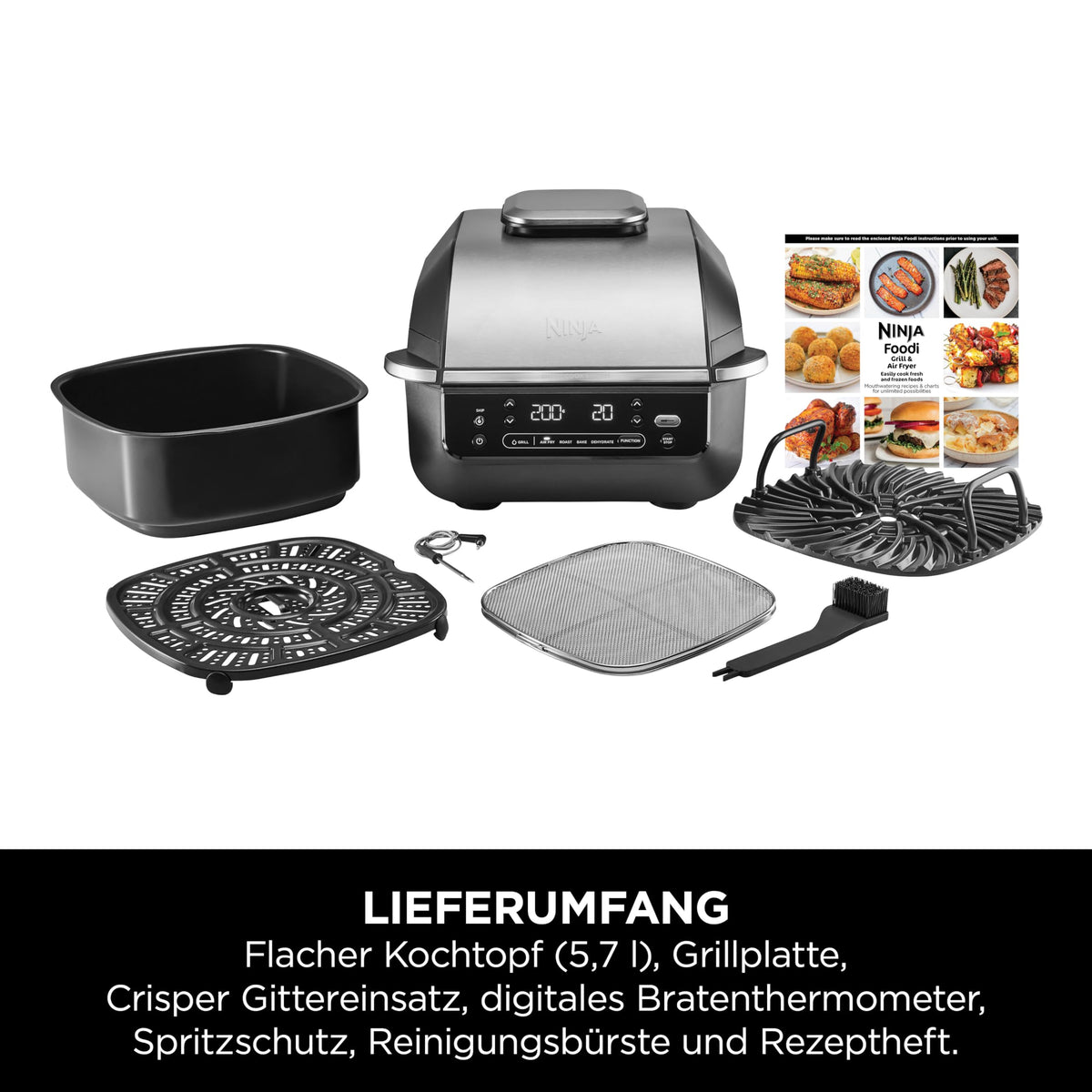 Ninja 5-in-1-Grill & -Heißluftfritteuse pentru interior, EG351EU