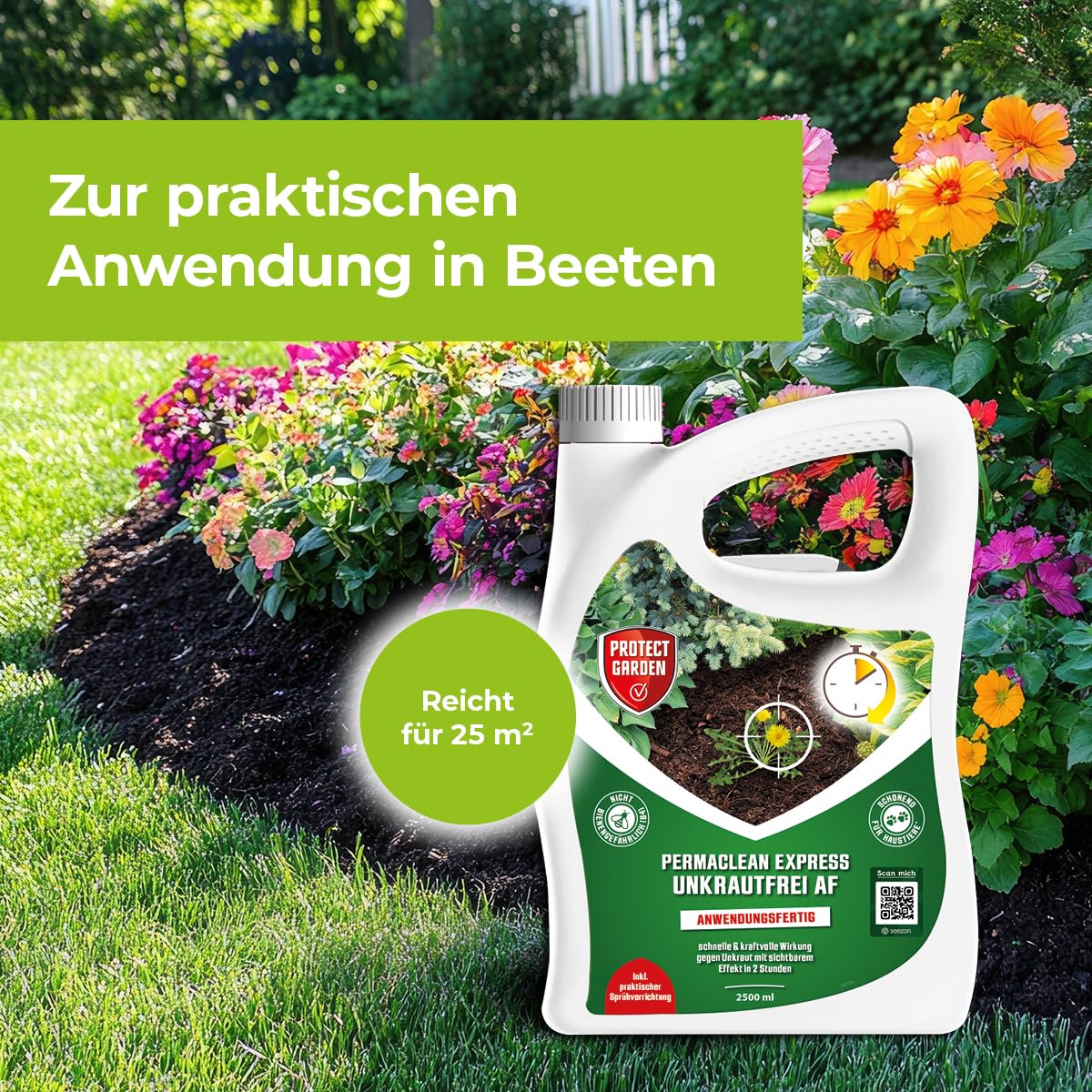 PROTECT GARDEN Permaclean Express Weed Free AF, ready-to-use weed killer with quick action against weeds and weeds, 2.5 liter spray canister - 86601726