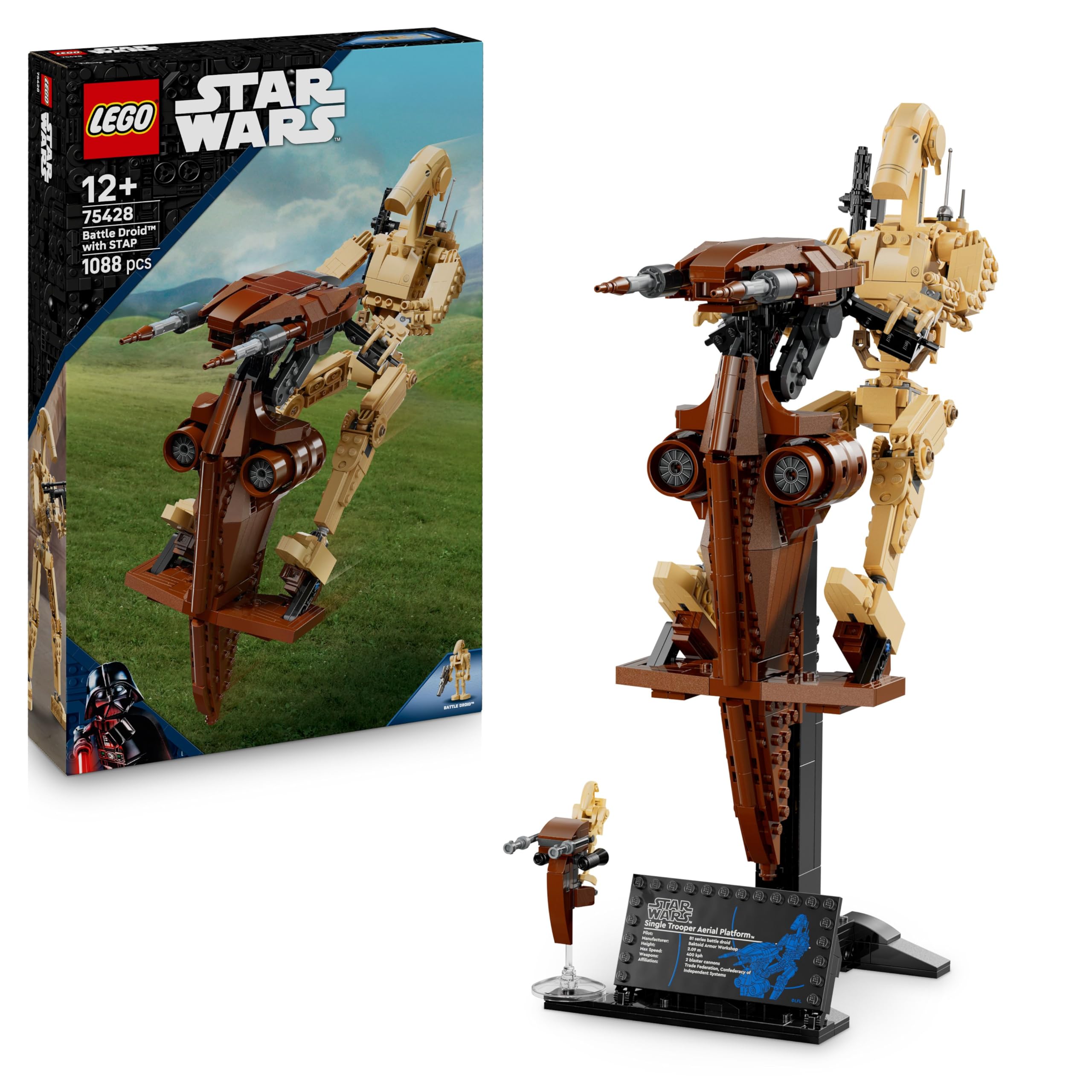 LEGO Star Wars 75428 Battle Droid with STAP building toy - play and display figure with speeder - collector's gift for boys aged 12 and over, teenagers and fans of The Phantom Menace