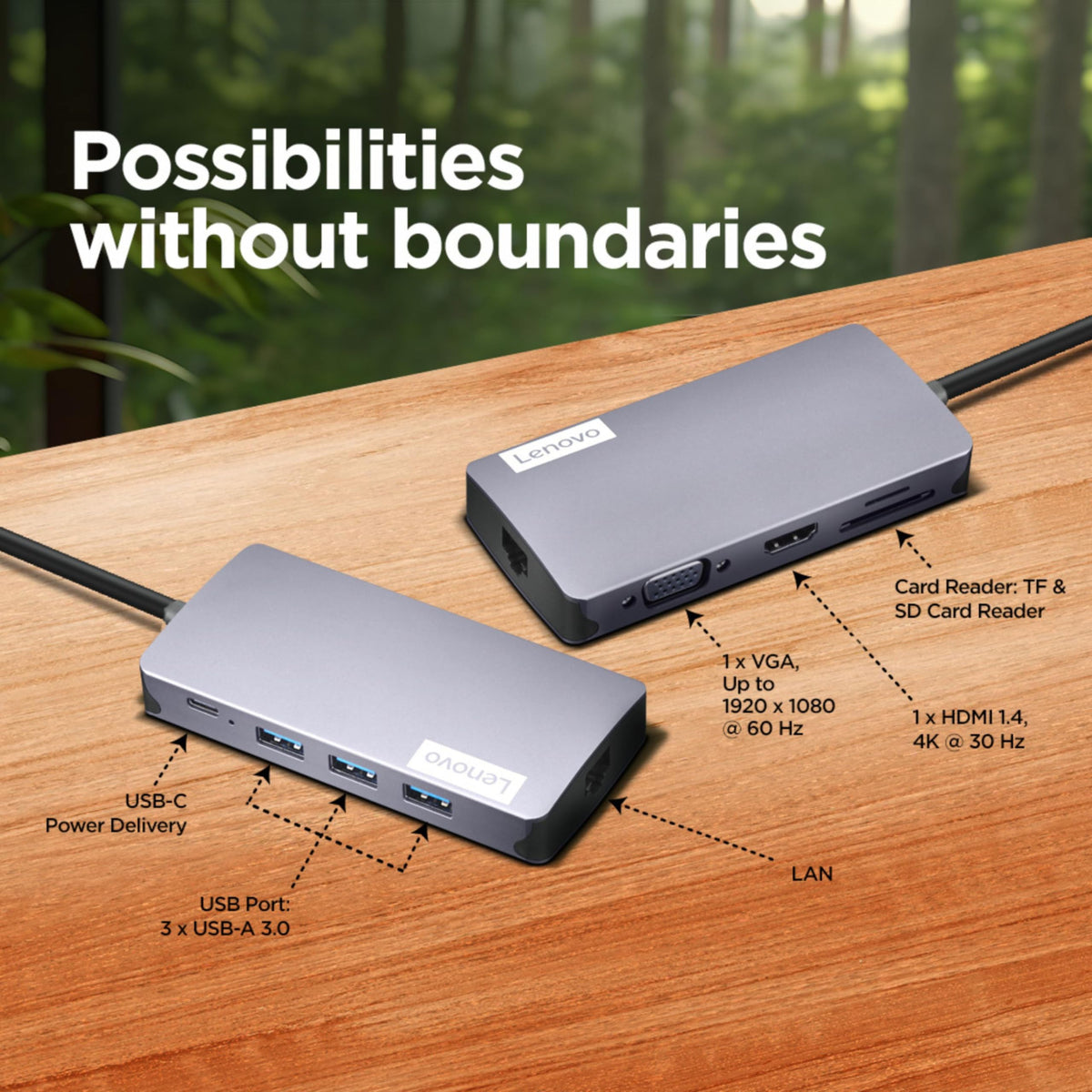 Lenovo 150 USB-C Travel Dock - GX91M73946
