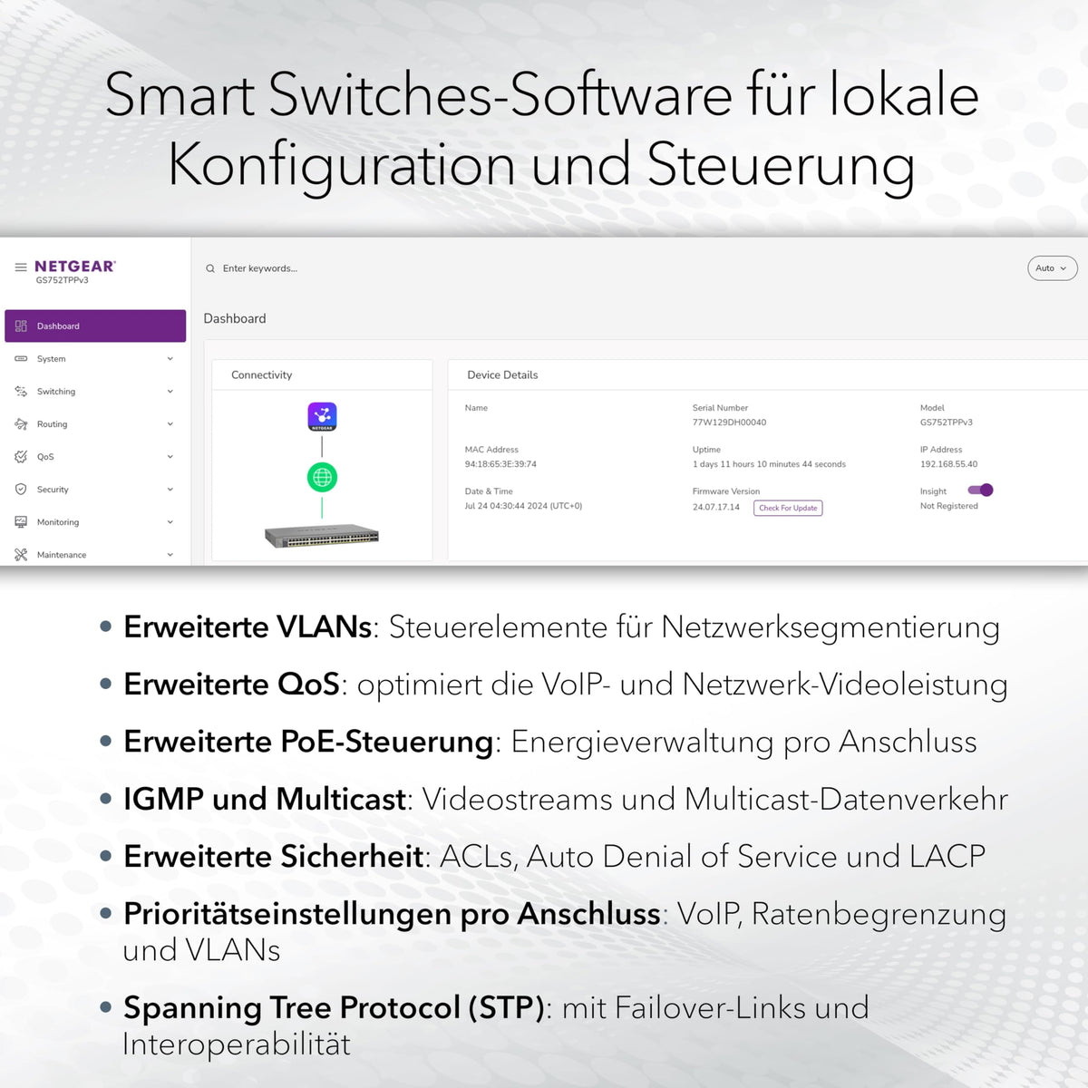 NETGEAR (MS108TUP) 8PT POE++ MULTIGIG SMART SWCH - MS108TUP-100EUS