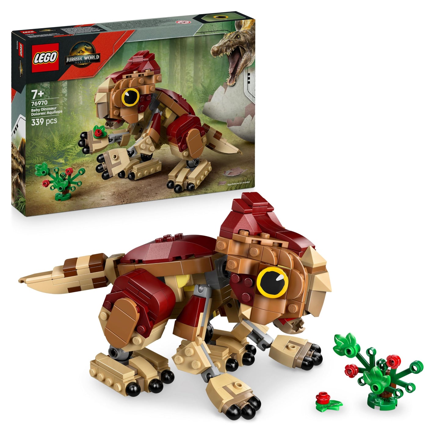 LEGO Jurassic World Baby Dinosaur Dolores: Aquilops - Toy Dinosaur to Build and Play with Play Plant - Gift for Children Ages 7 and Up and Fans of the Film Rebirth - 76970