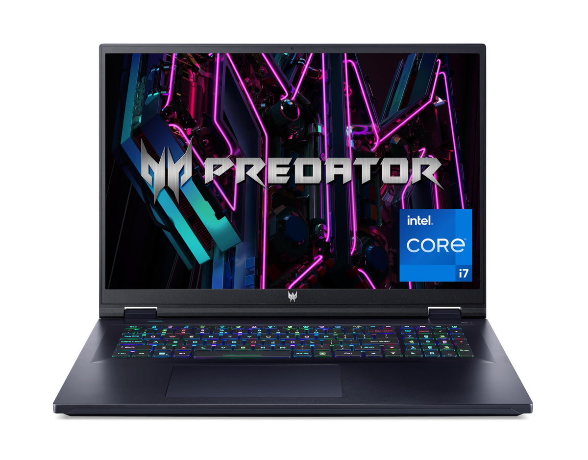 Acer Predator Helios 18 (PH18-71-750Y) Gaming Laptop, 18" WQXGA IPS 165Hz Display, Intel Core i7 13700HX, 32 GB RAM, 1 TB SSD, NVIDIA GeForce RTX 4070, Windows 11, QWERTZ Keyboard, black - NHQKSEG005