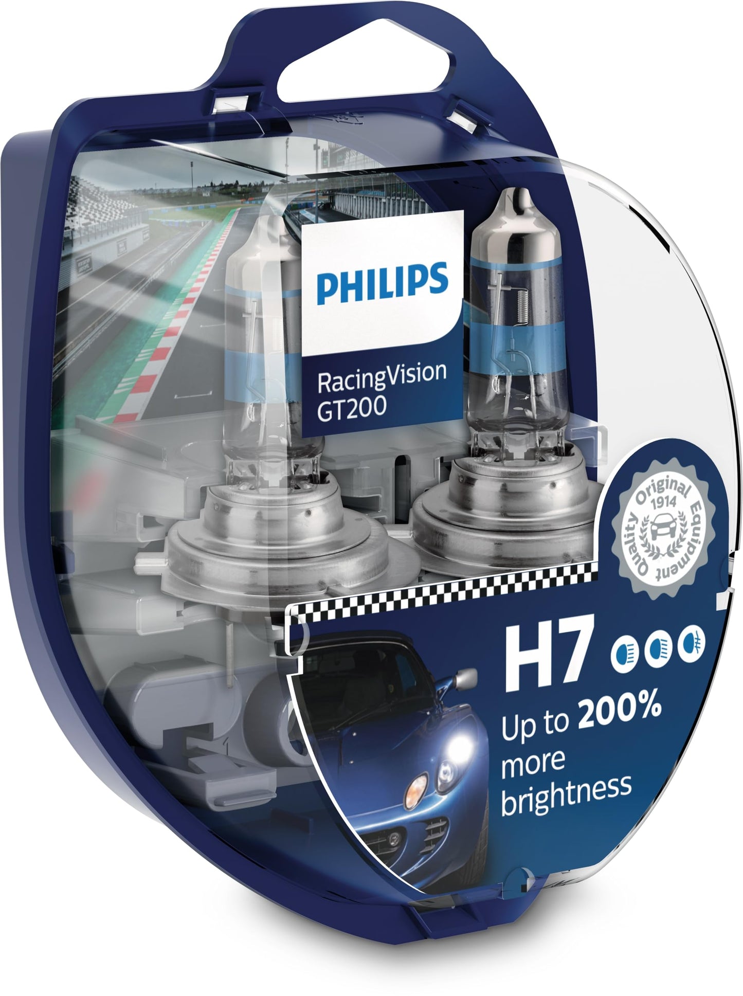Philips RacingVision GT200 H7 headlight bulb +200% set - 577928