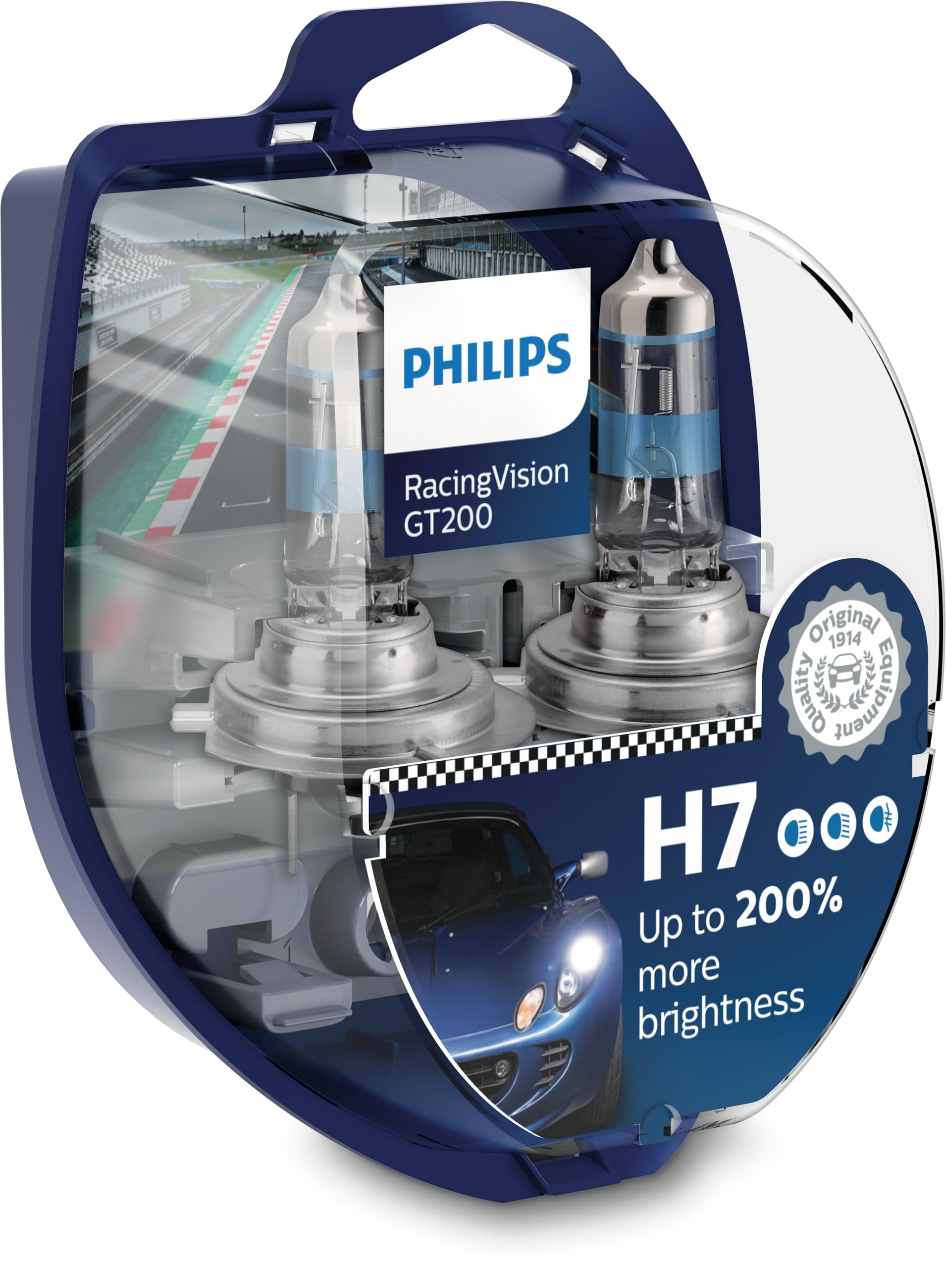Philips RacingVision GT200 H7 headlight bulb +200% set - 577928