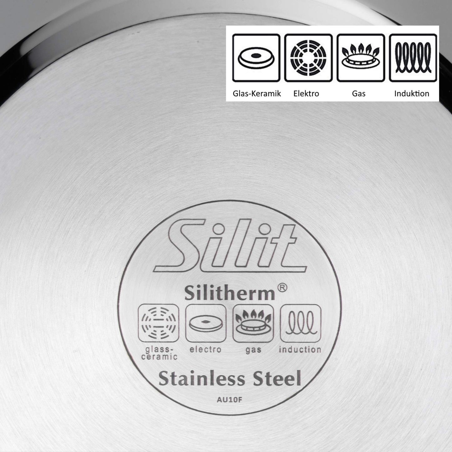Silit Calabria frying/serving pan 32 cm induction, coated stainless steel, stainless steel handle, oven-safe, for gentle roasting - 2111301783