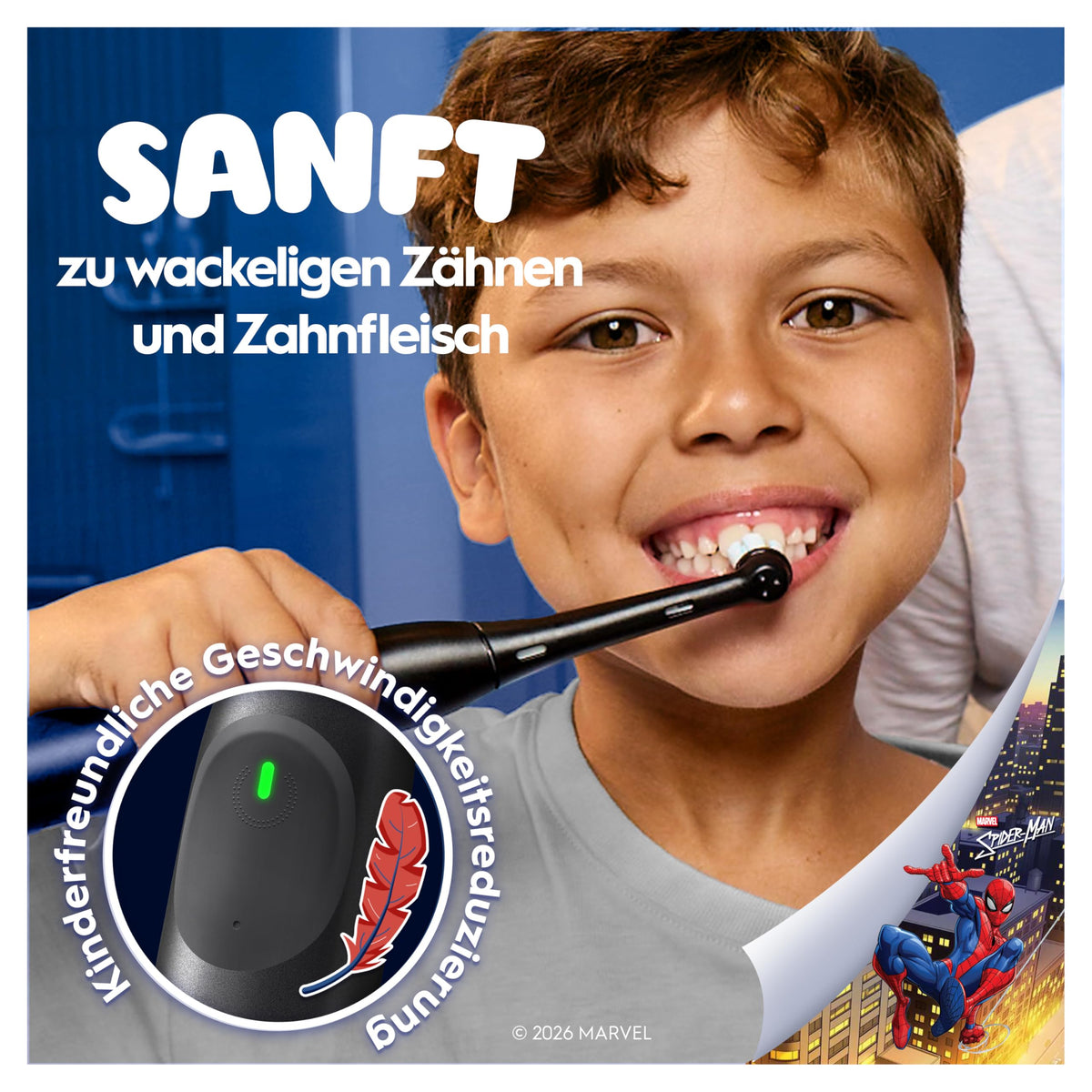 Oral-B iO Kids 6+ Marvel Spiderman Electric Toothbrush for Kids, Black - 8700216932899