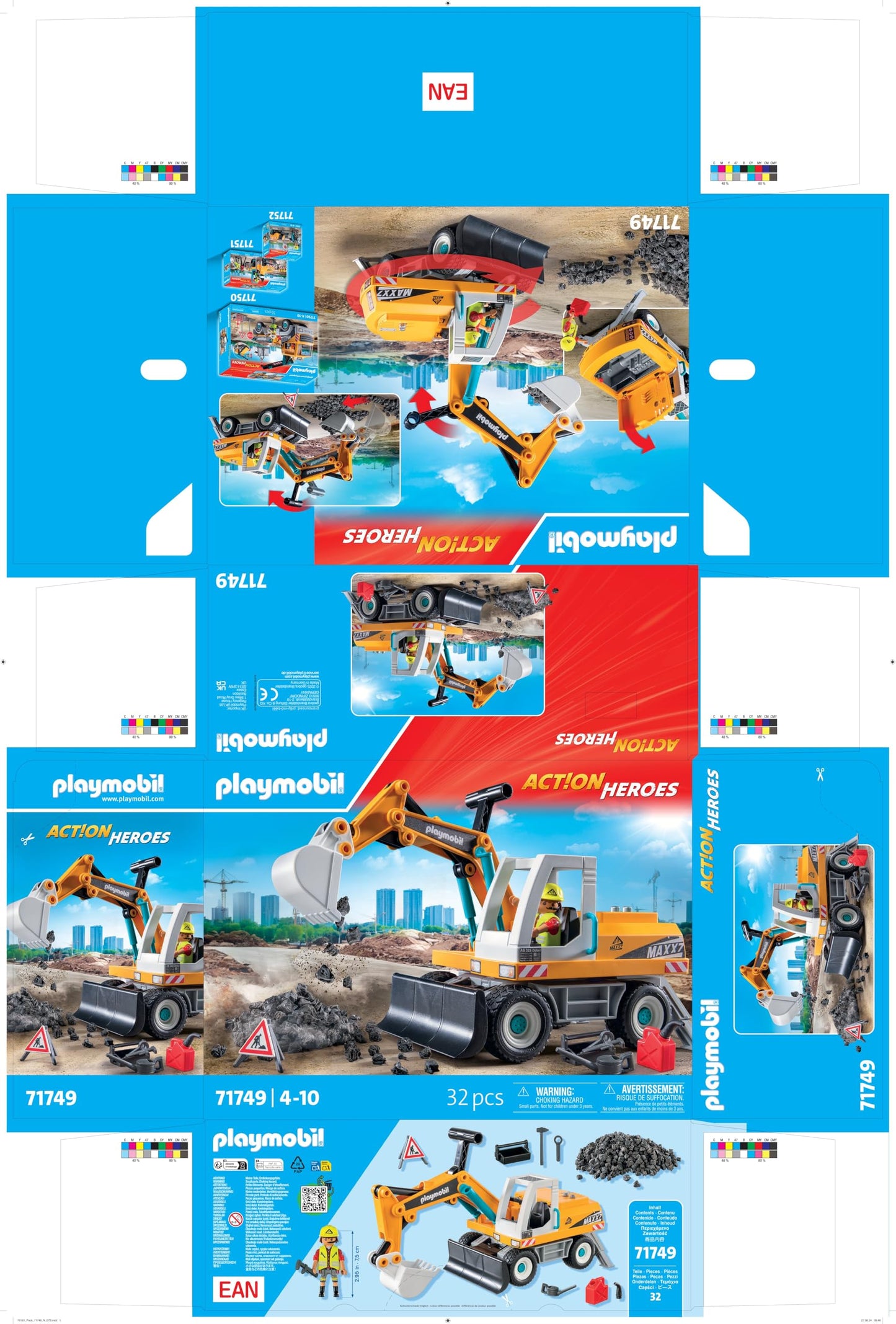 PLAYMOBIL | City Action | Big excavator | Construction site toy child | Excavator playset | Toys for children aged 4 and over | 71749
