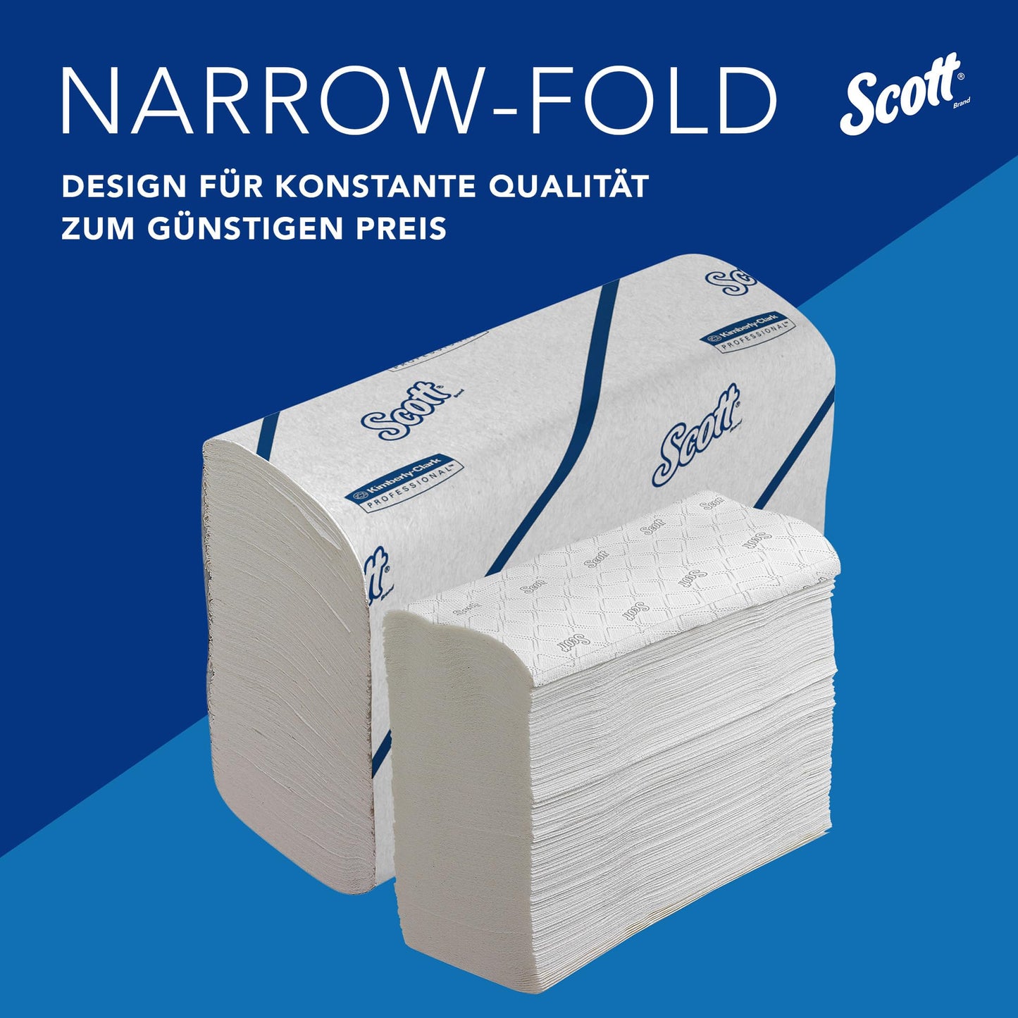 Scott Essential paper towels, 2-ply white narrowfold towel paper, made from FSC-certified paper, 12x 220 paper towels (2,640 in total), item no. 6603