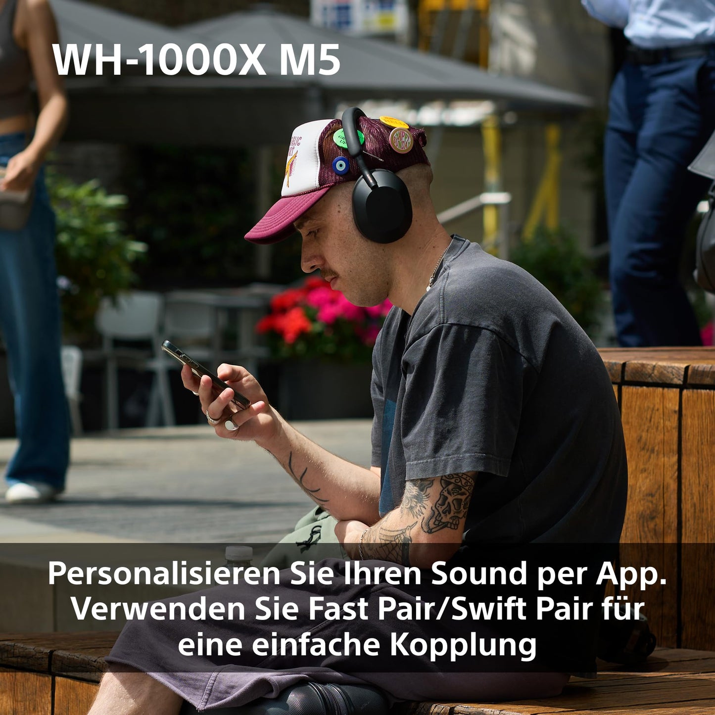 Sony WH-1000XM5 wireless over-ear headphones, active noise canceling at premium level with spatial 3D audio, transparency mode, up to 30 hours of battery life, Bluetooth, smoky pink - WH1000XM5P.CE7
