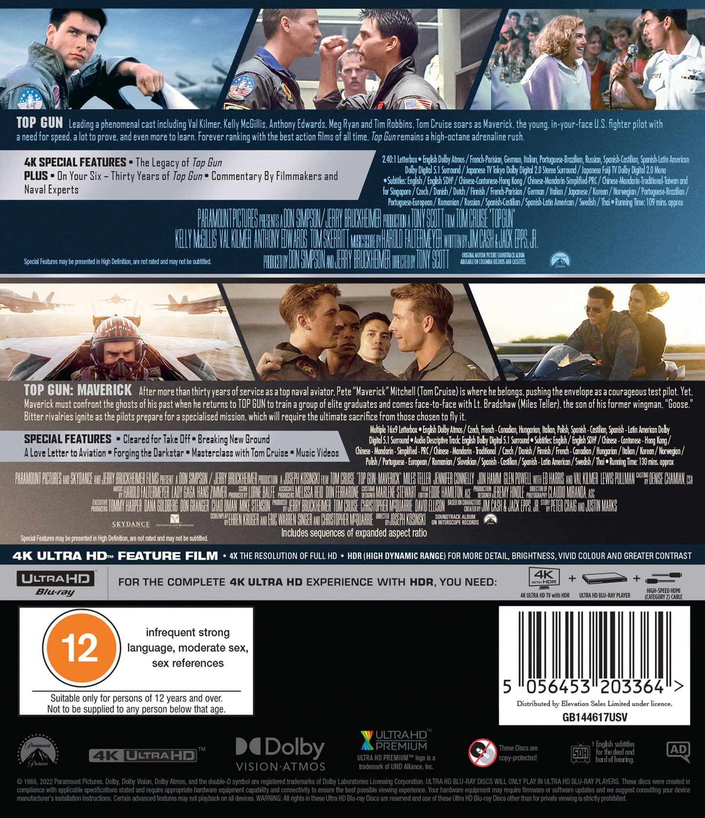 Top Gun Double Pack 4K [Blu-ray] [Region A & B & C] - 5056453203364