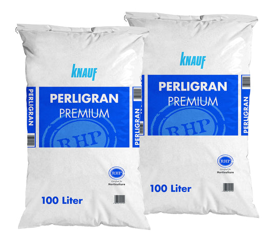 Floragard Perlite Perligran 200 L (2×100 L, 2-6 mm) – mineral soil improver & drainage additive for gardening, cultivation, houseplants & hydroponics – ensures loose structure & good ventilation - 115417