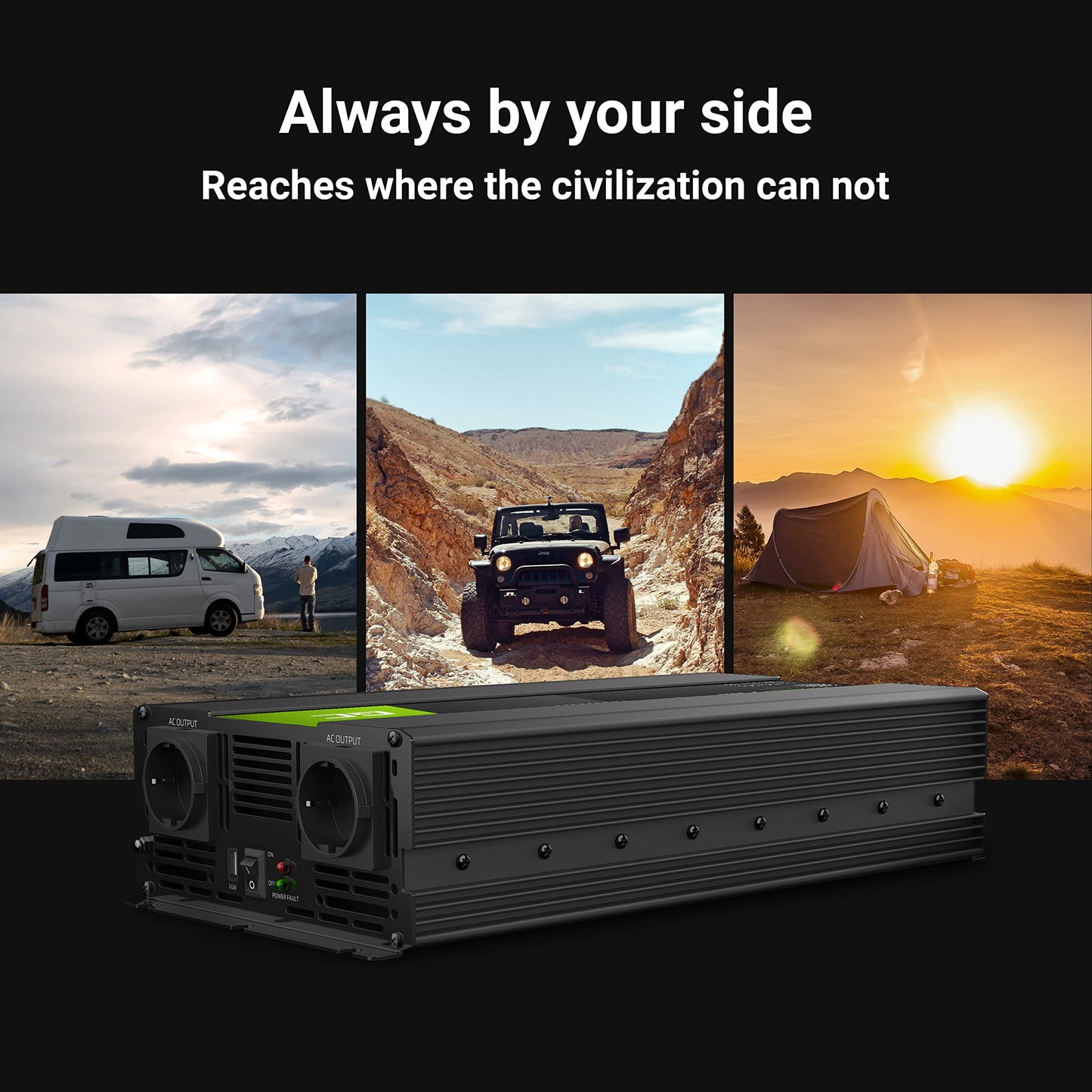 Green Cell® 2000W/4000W 12V to 230V Pure Sine Volt Car Voltage Converter Inverter Converter Pure Sine Wave Power Solar Inverter DC AC Converter Current Converter Caravan Car Charger