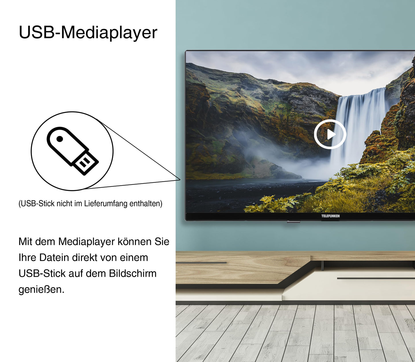 TELEFUNKEN XH32N750M television, 32 inch, HD-Ready LED TV with 800 mm screen diagonal and integrated triple tuner, black, 2024