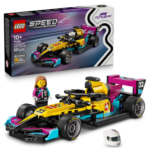 LEGO Speed Champions F1 ACADEMY racing car - toy model car - with Formula 1 racing driver minifigure - gift for girls, boys and adult fans aged 10 and over - 77258