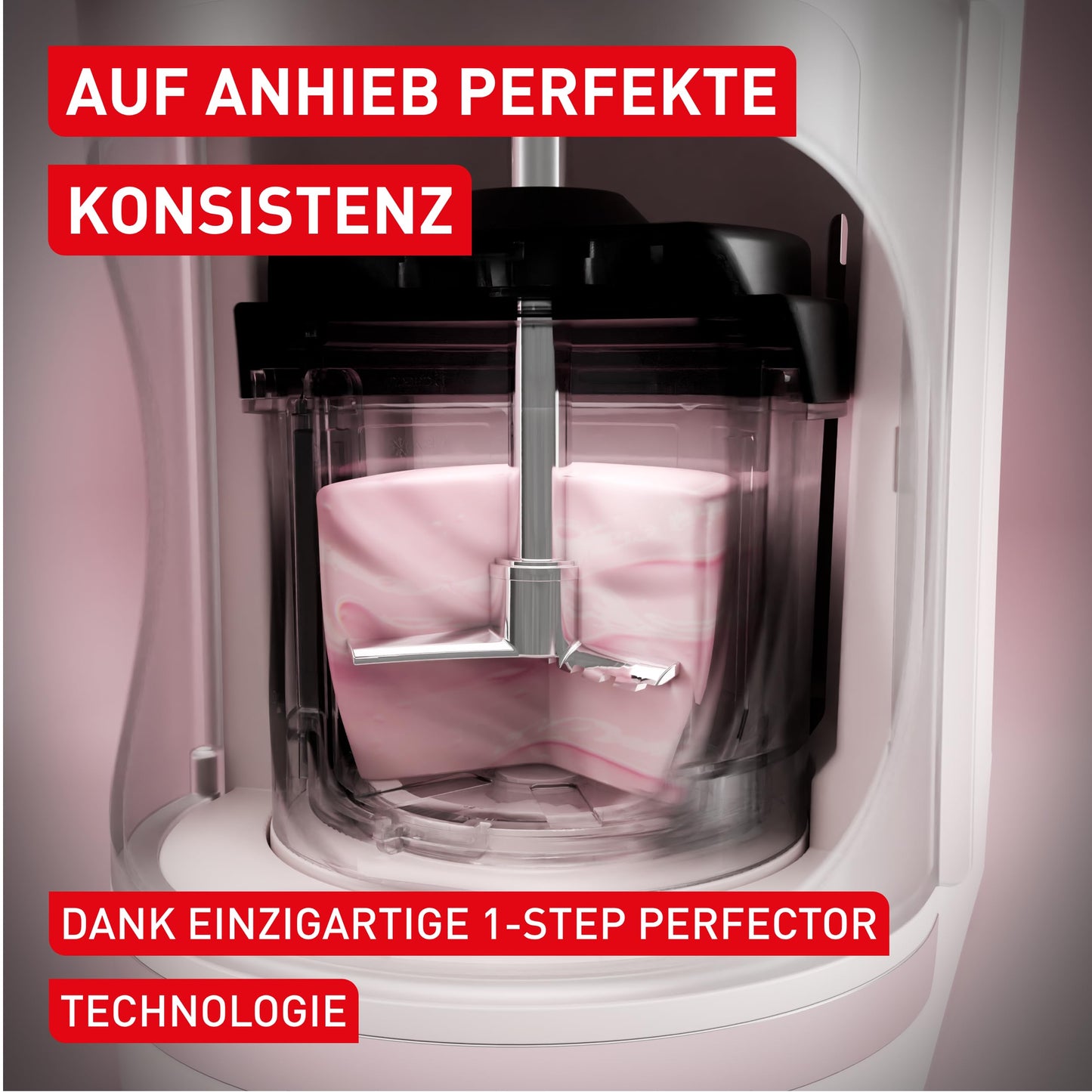 Tefal Dolci ice cream machine - soft ice cream, gelato & sorbet at the touch of a button, 10 programs & 1-step perfector, incl. 3x Tritan cups & ice cream scoop, mix-in function & automatic cleaning program - IG604AE0