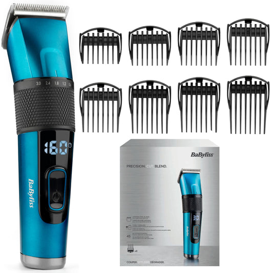 BaByliss Japanese Steel Hair Clipper – Lithium battery, 160 minutes of runtime, 3 hours full charging time, includes hard case, black, E990E