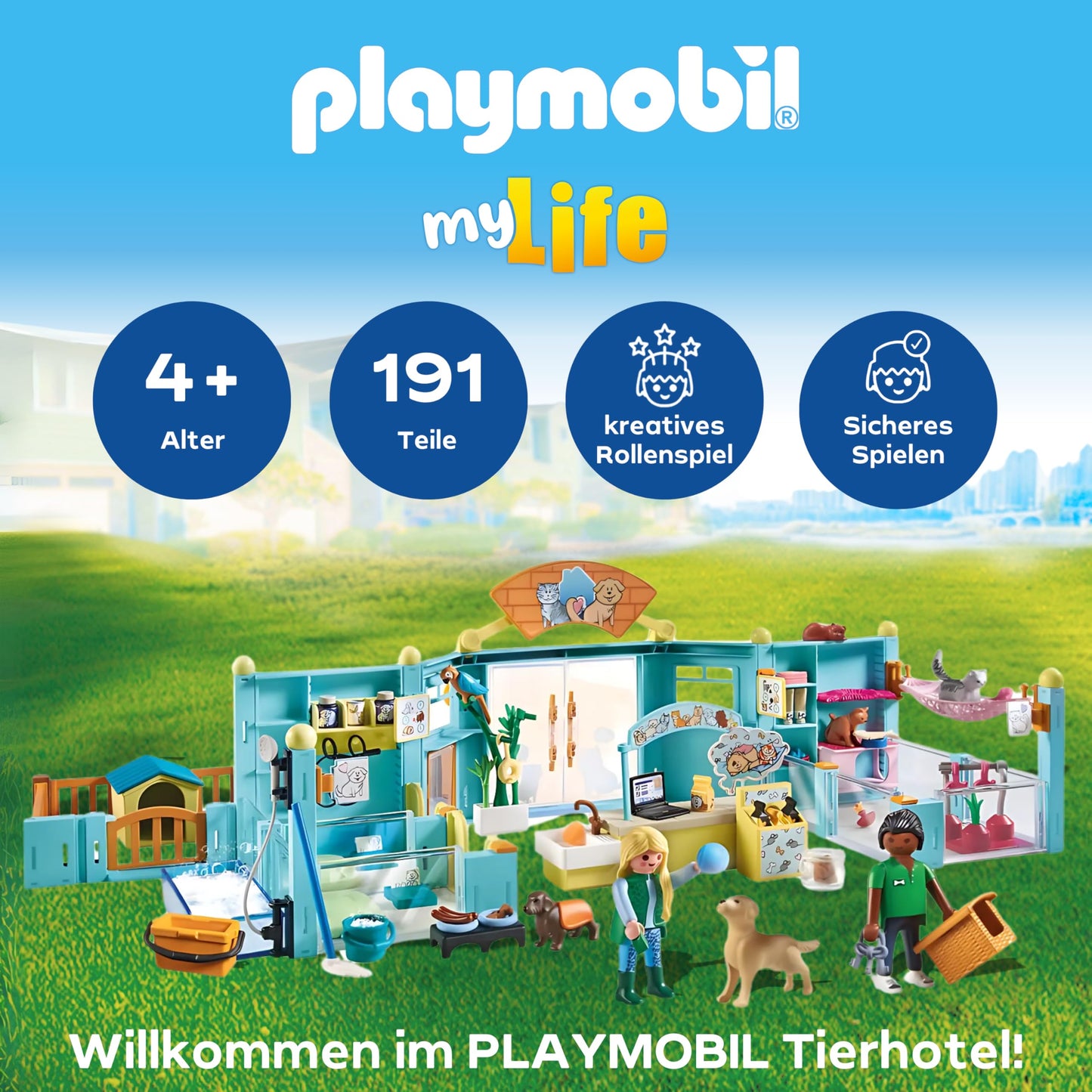 PLAYMOBIL | Animal Hotel | Animal toy child | Animal Figures Set | Toys for children aged 4 and over | 71742